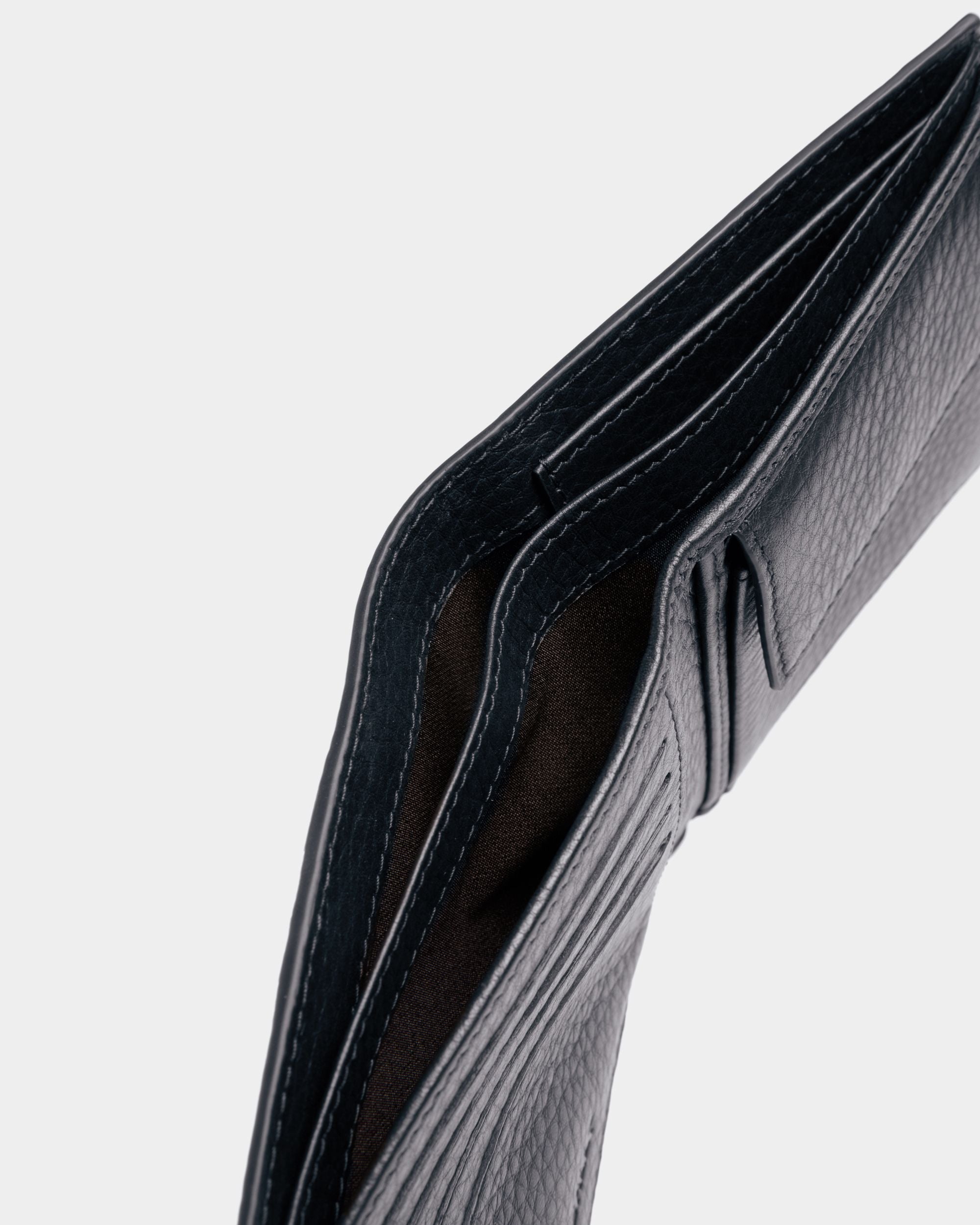 Ribbon ID Coin Wallet In Midnight Leather - Men's - Bally - 01