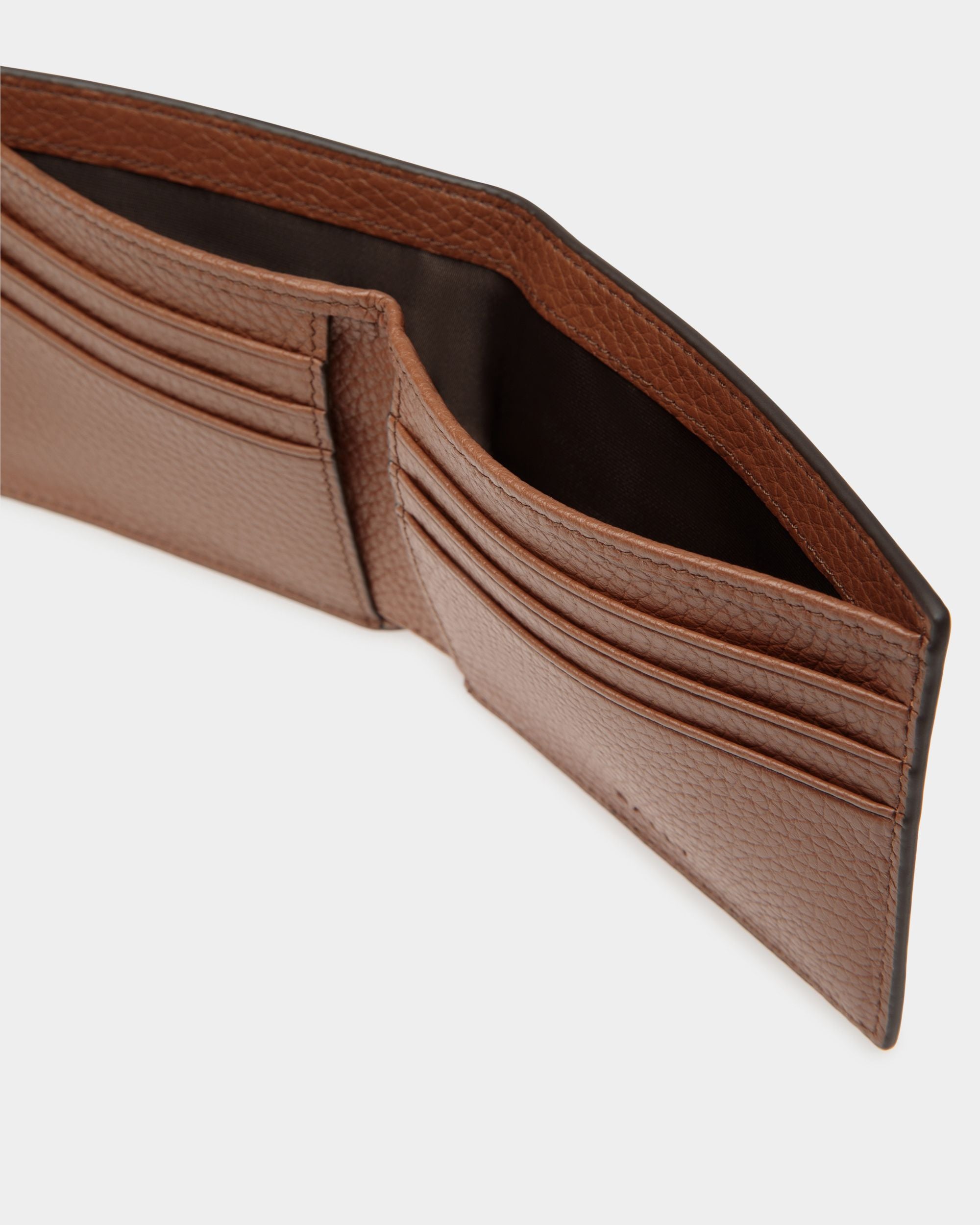 Ribbon Wallet In Brown Leather - Men's - Bally - 04