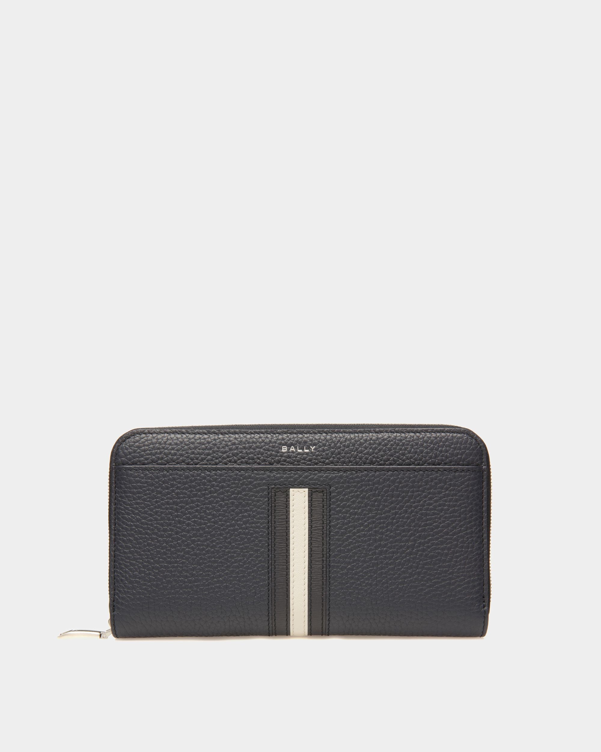 Cartera Ribbon Con Cremallera De Piel Color Medianoche - Hombre - Bally - 01