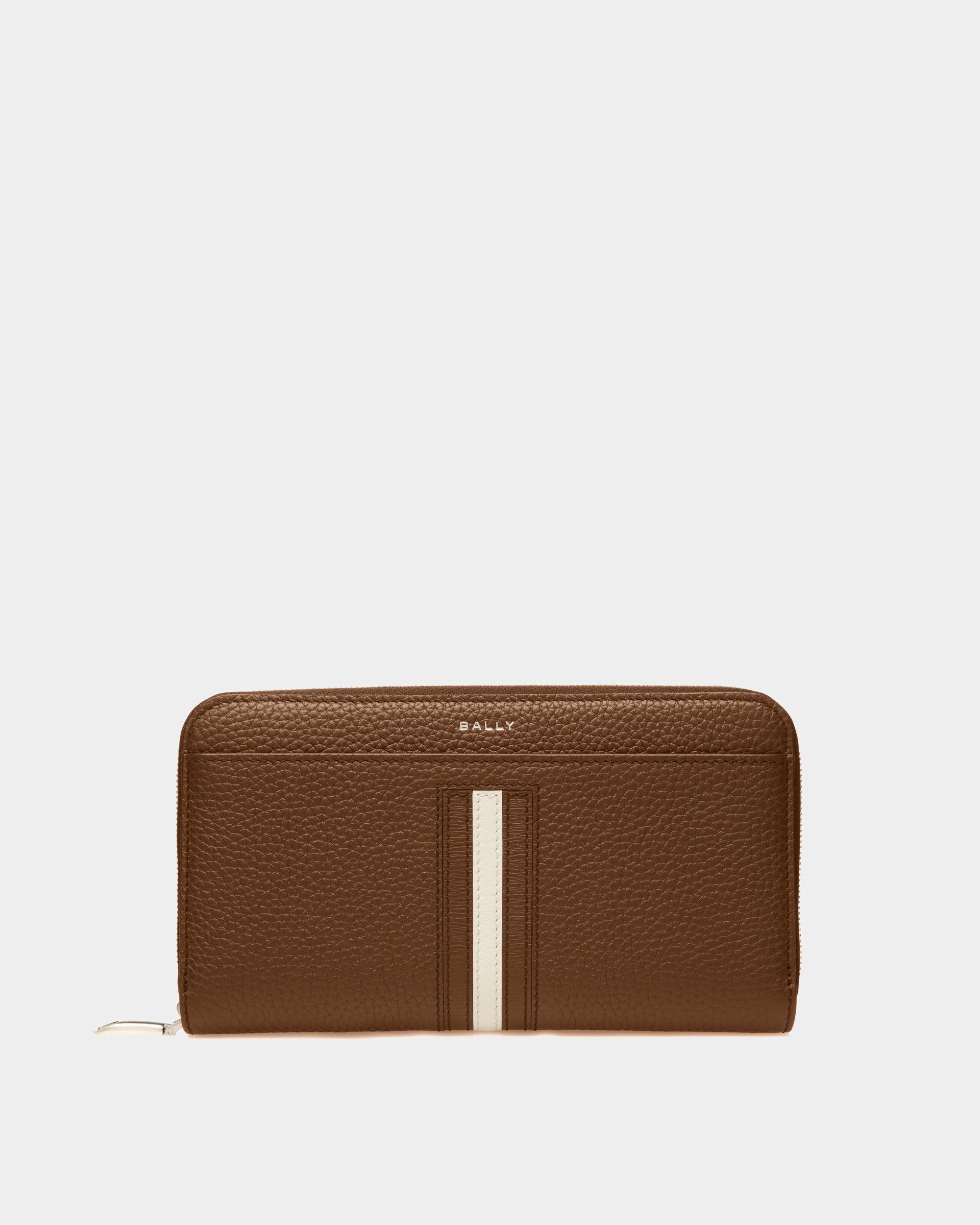 Ribbon Wallet In Brown Leather - Men's - Bally - 01