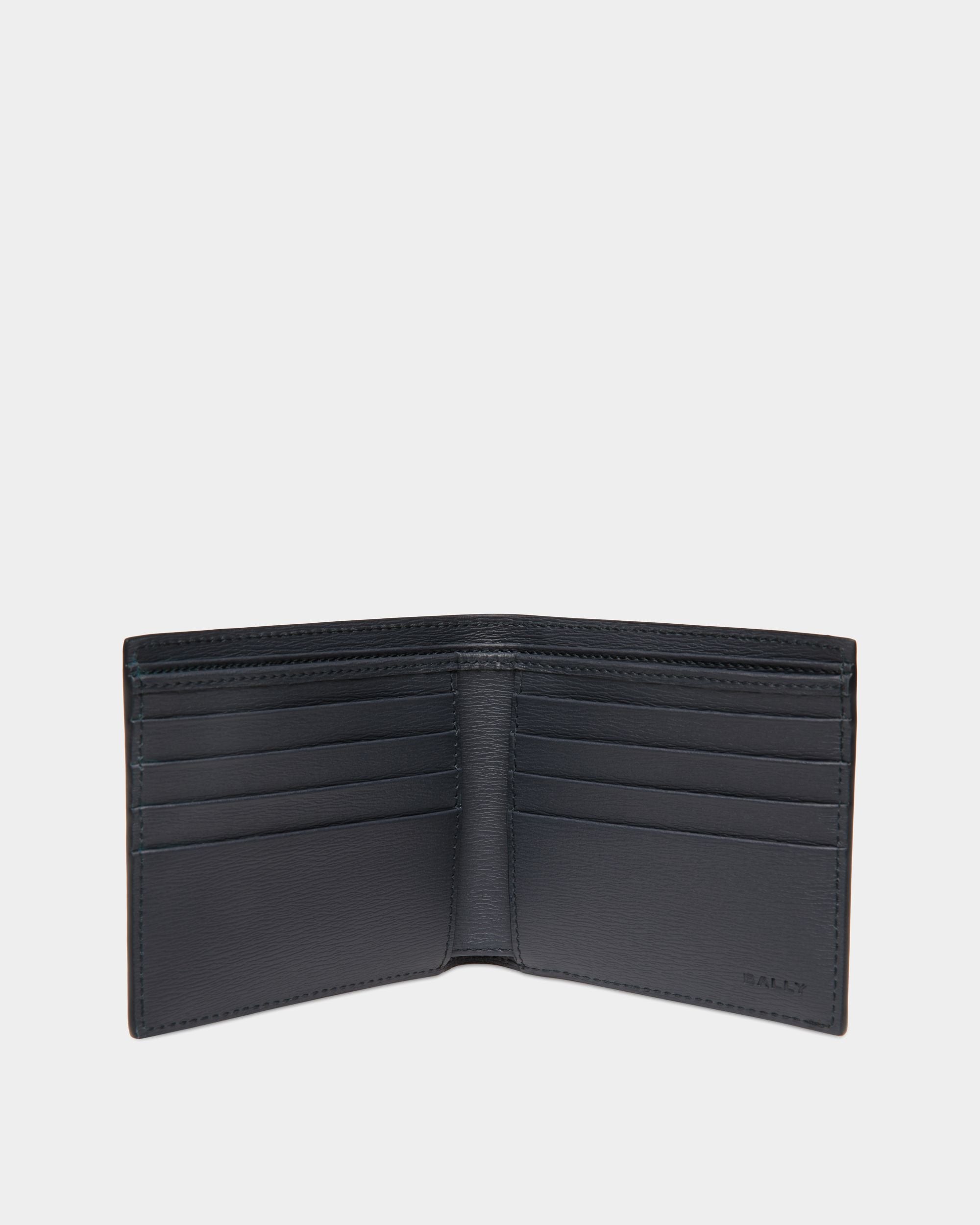 Cartera Plegable Crossing De Piel Granulada Navy Blue - Hombre - Bally - 03