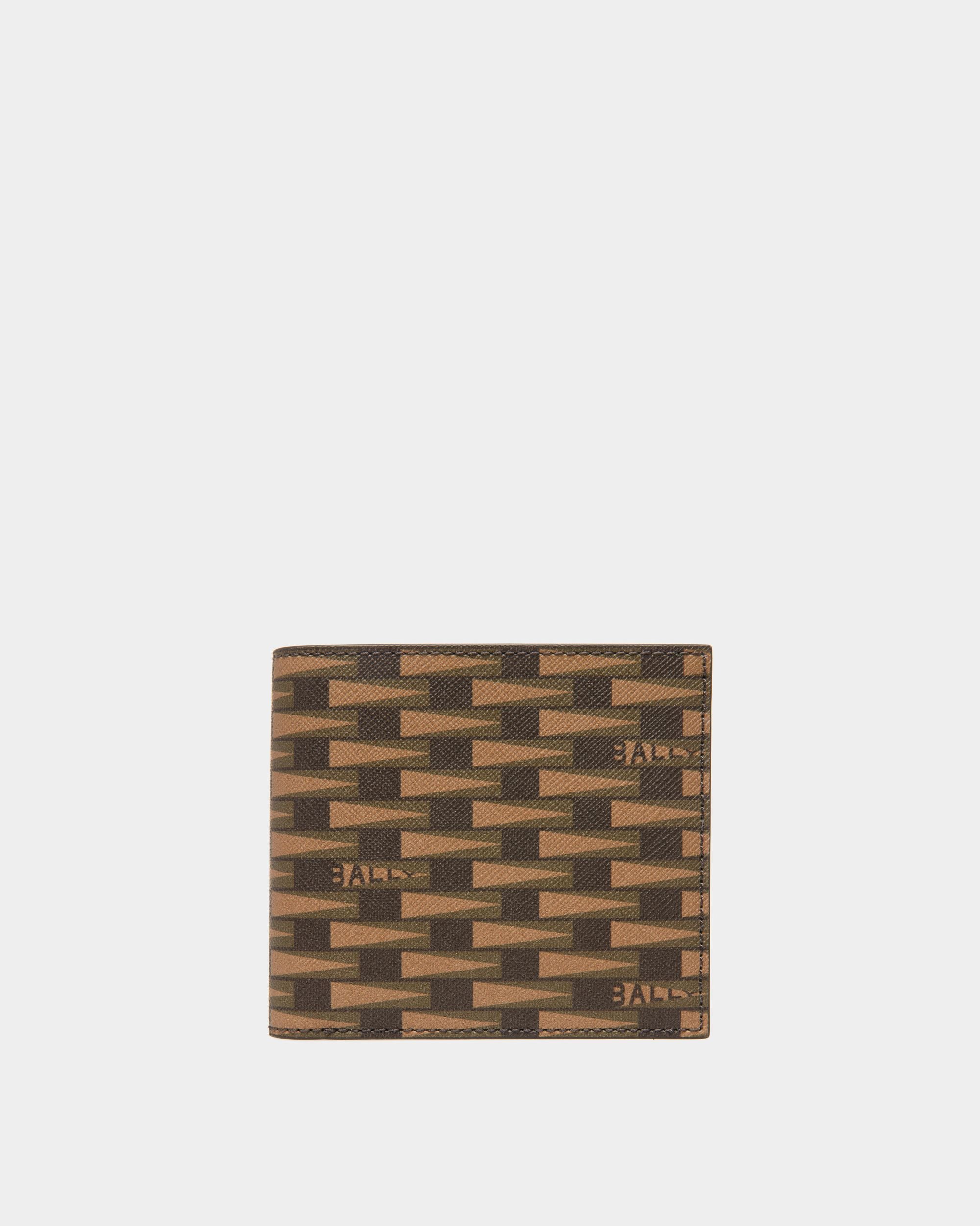 Cartera Pennant De Piel Y Tpu Verde Kelly Y Color Desierto - Hombre - Bally - 01