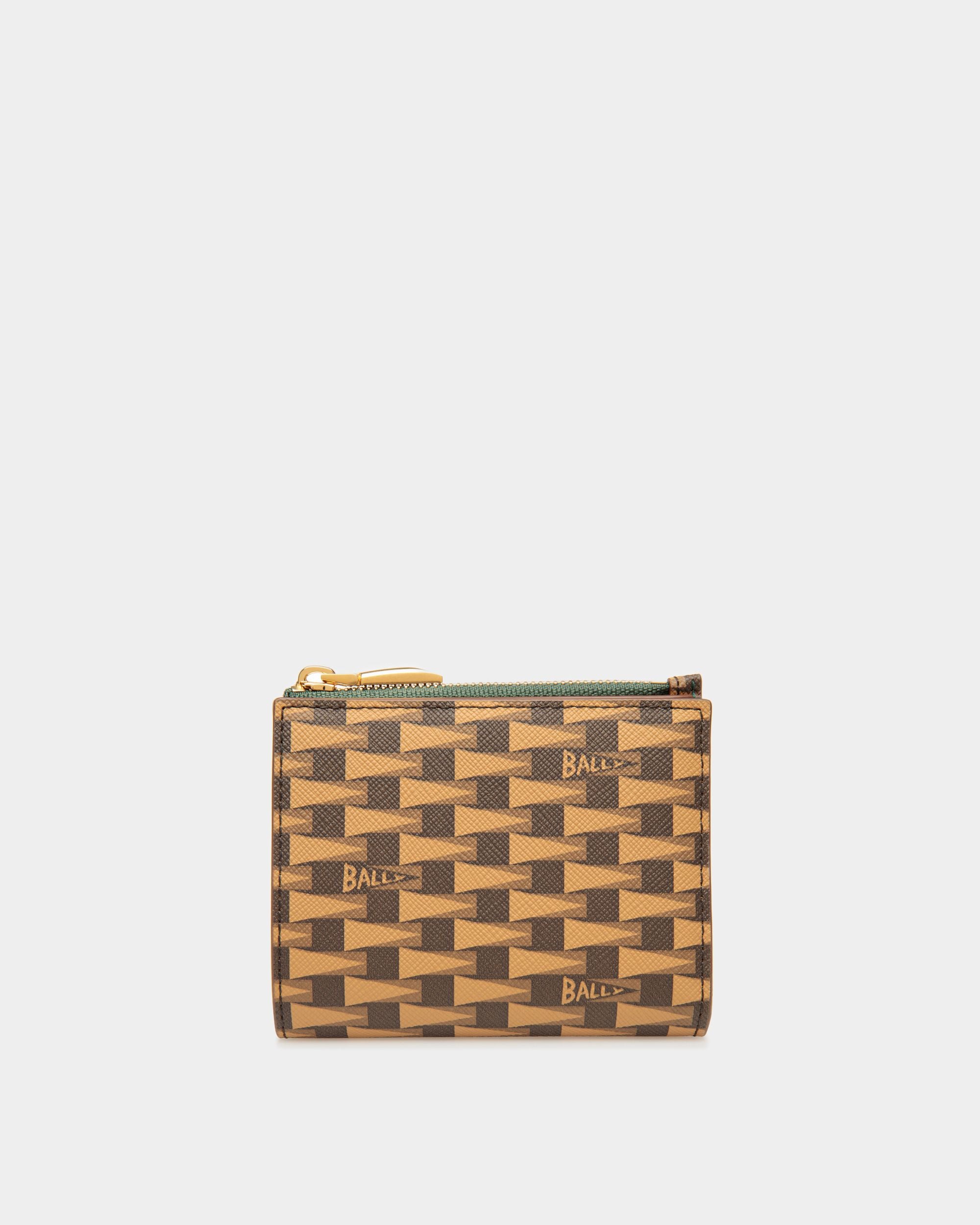 Cartera Pennant De Piel Y Tpu Verde Kelly Y Color Desierto - Hombre - Bally - 01