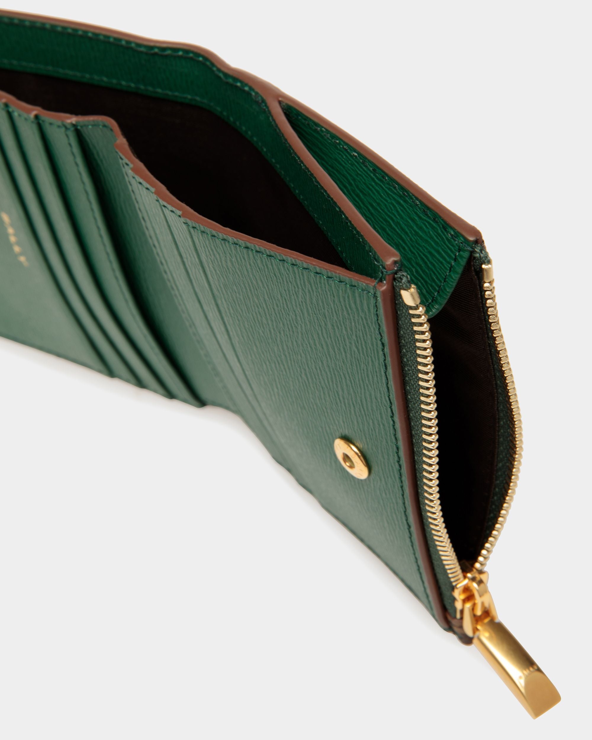 Cartera Pennant De Piel Y Tpu Verde Kelly Y Color Desierto - Hombre - Bally - 04