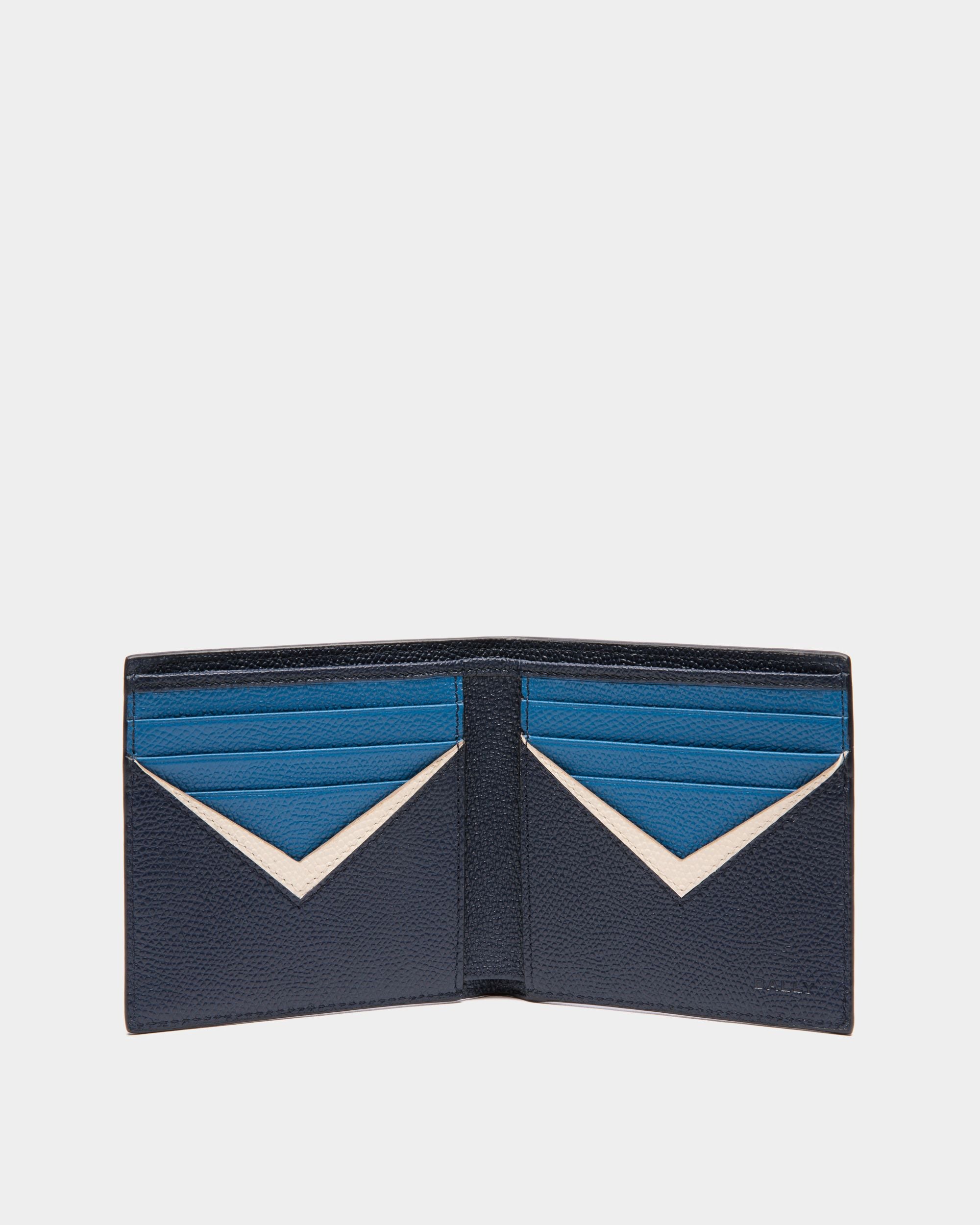 Cartera Plegable Flag De Piel Azul - Hombre - Bally - 03
