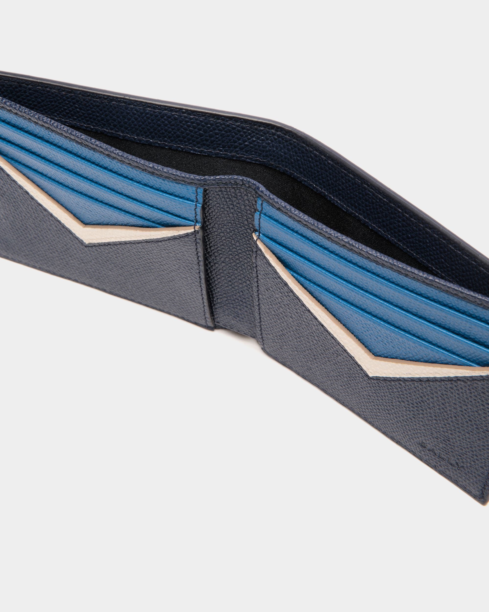 Cartera Plegable Flag De Piel Azul - Hombre - Bally - 04