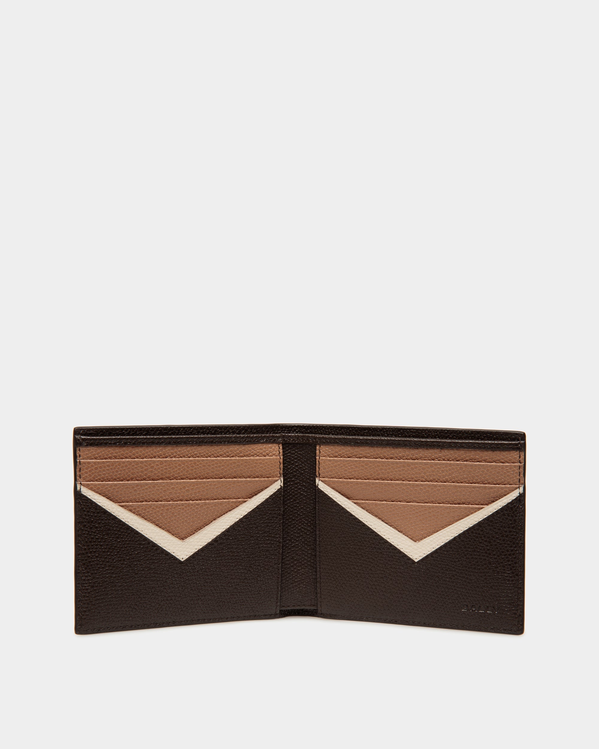 Cartera Plegable Flag De Piel Ébano - Hombre - Bally - 03