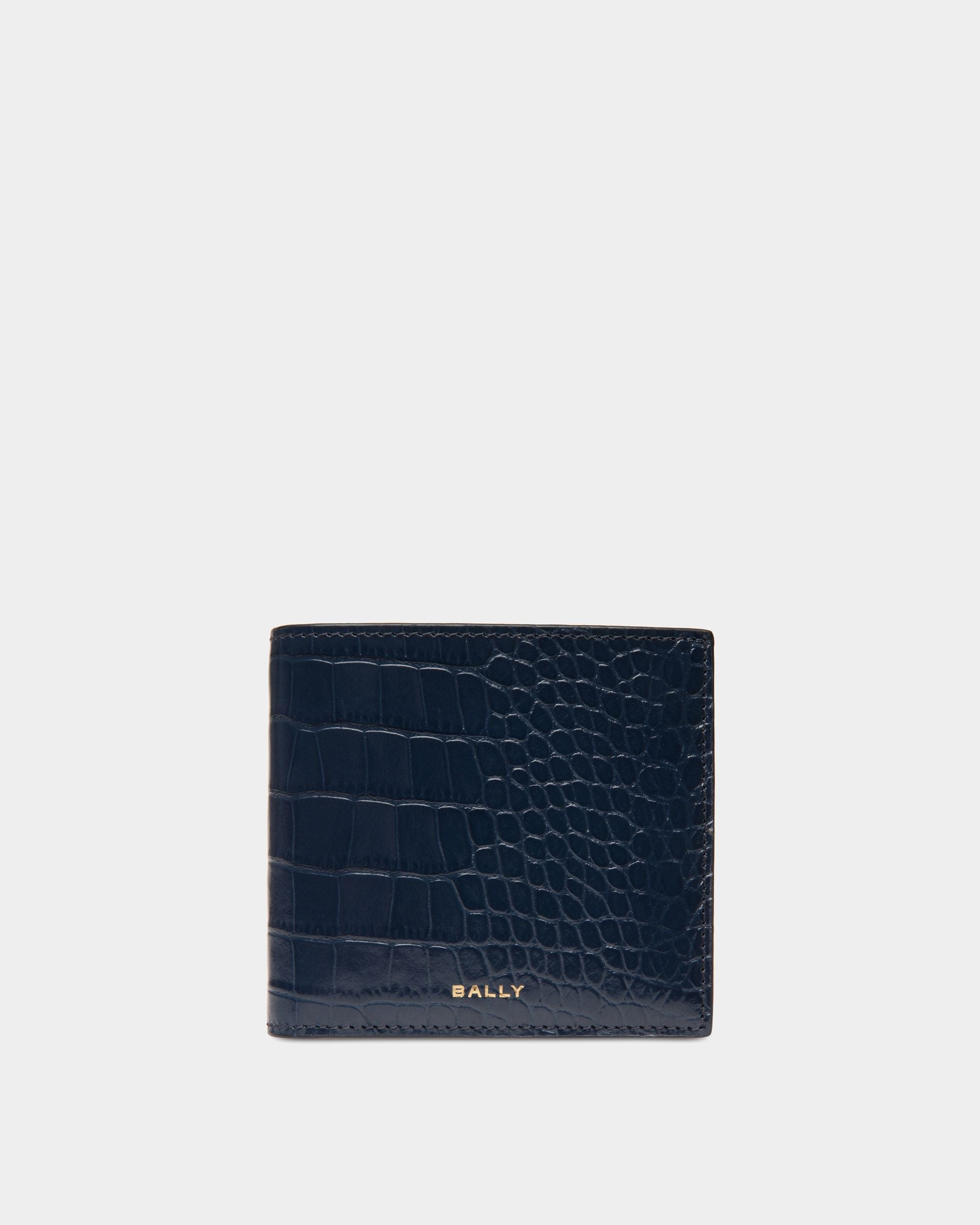 Cartera Plegable Busy Bally De Piel Gofrada Navy Blue - Hombre - Bally - 01
