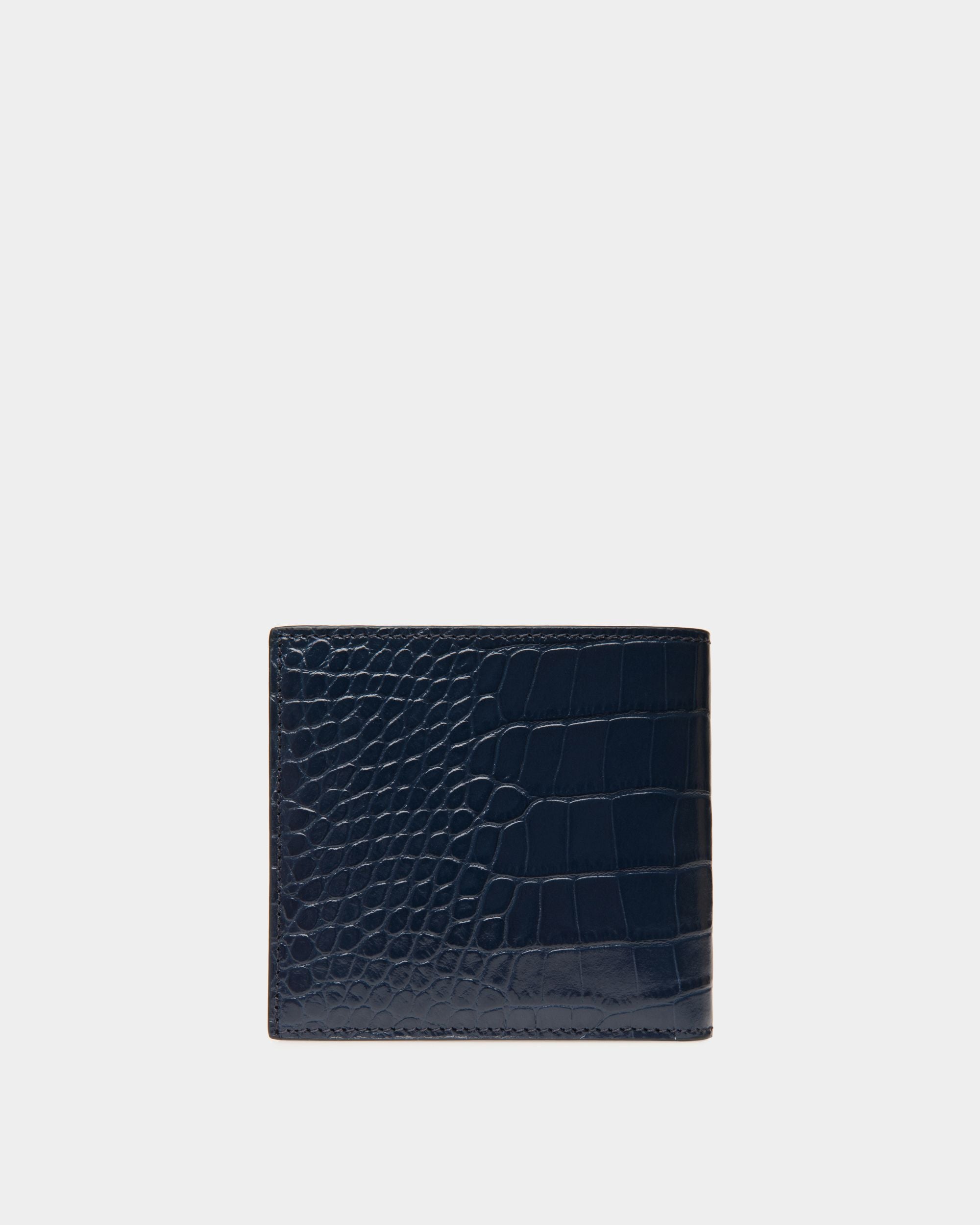 Cartera Plegable Busy Bally De Piel Gofrada Navy Blue - Hombre - Bally - 02