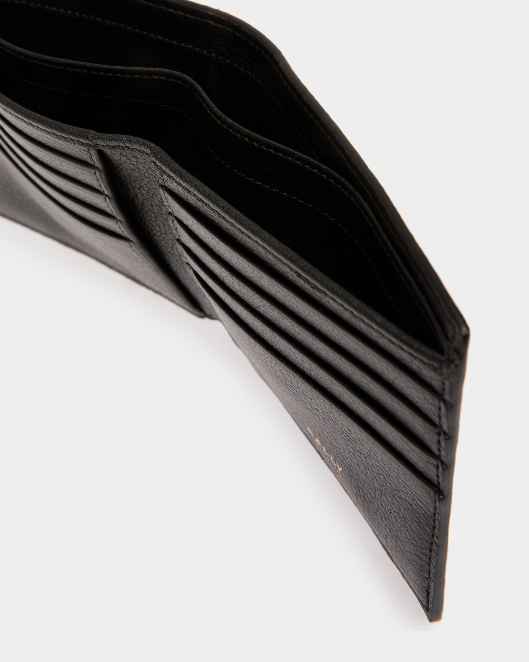 Bifold 8 CC Wallet In Black Leather - Men's - Bally - 04
