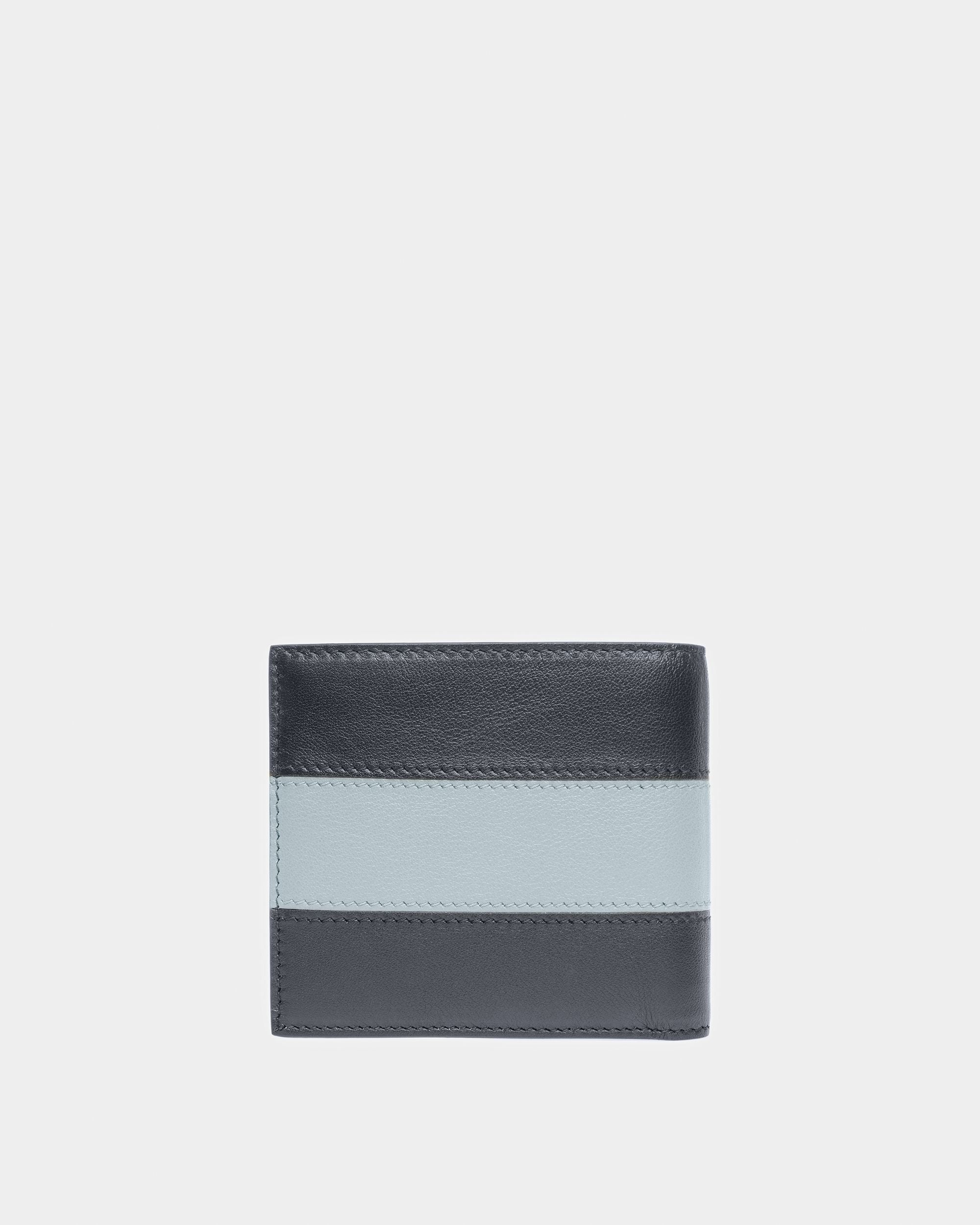 Brasai Leather Wallet In Midnight Blue And Light Blue - Men's - Bally - 02