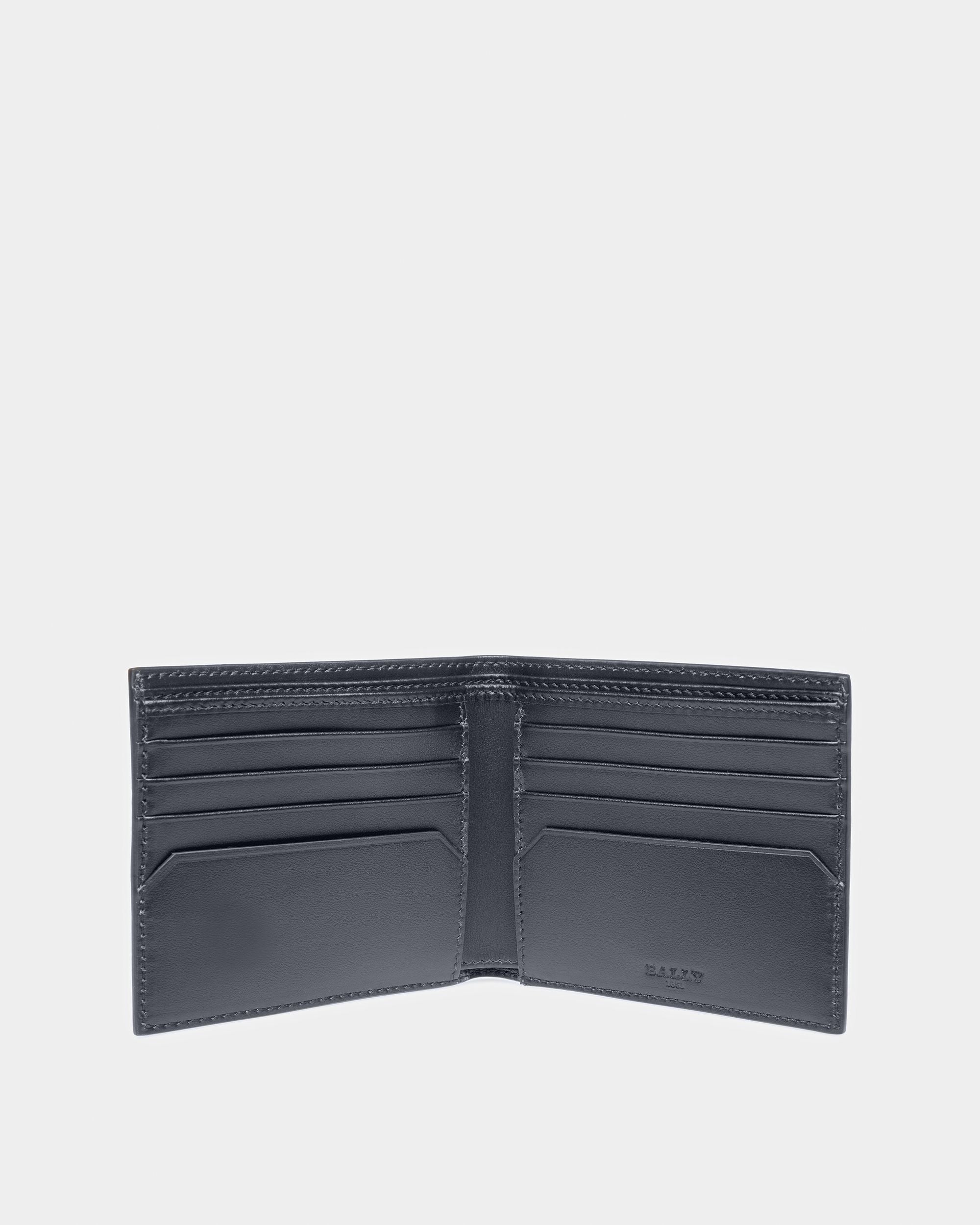 Brasai Leather Wallet In Midnight Blue And Light Blue - Men's - Bally - 03