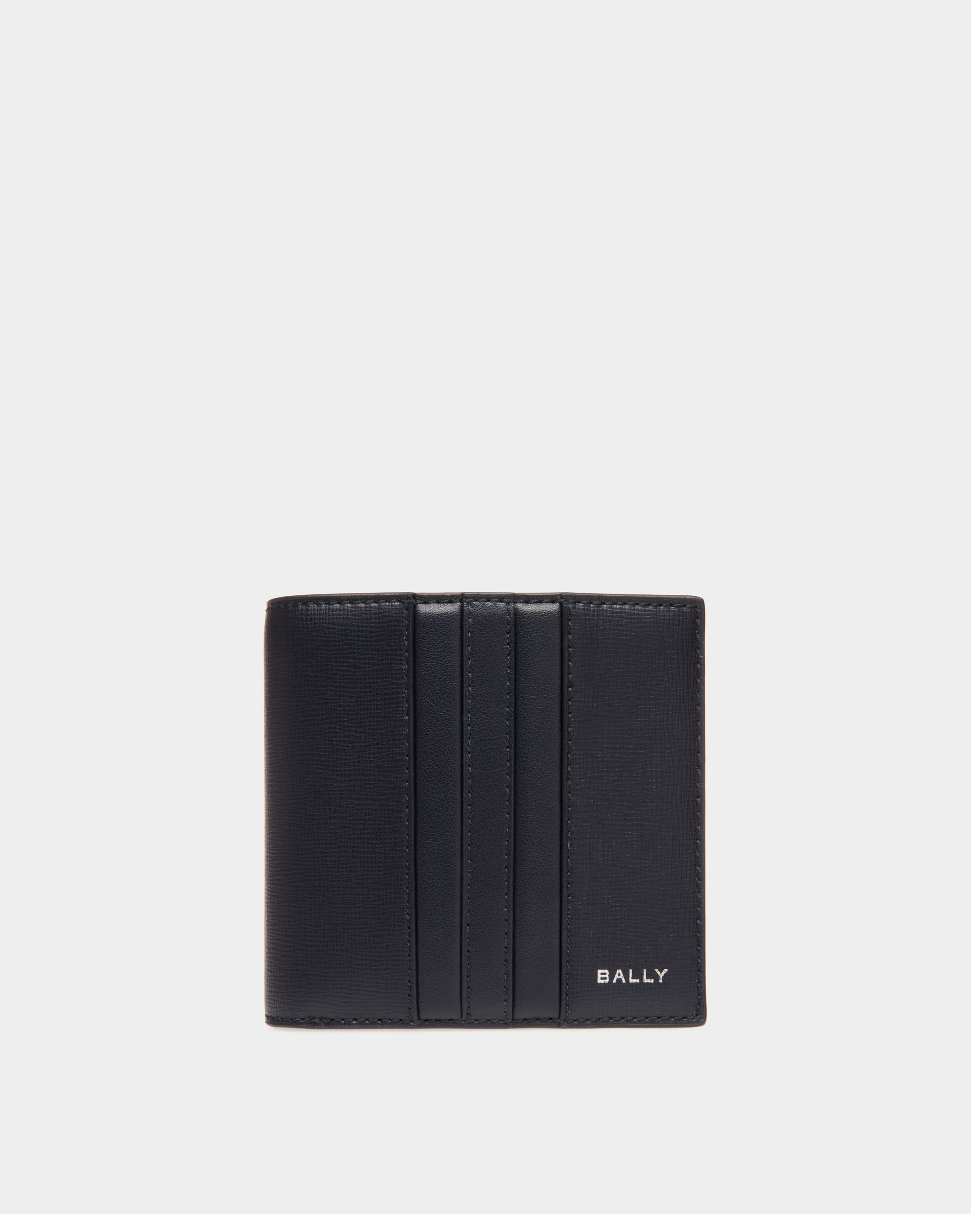 Cartera Plegable Mythos De Piel Reciclada Navy Blue - Hombre - Bally - 01