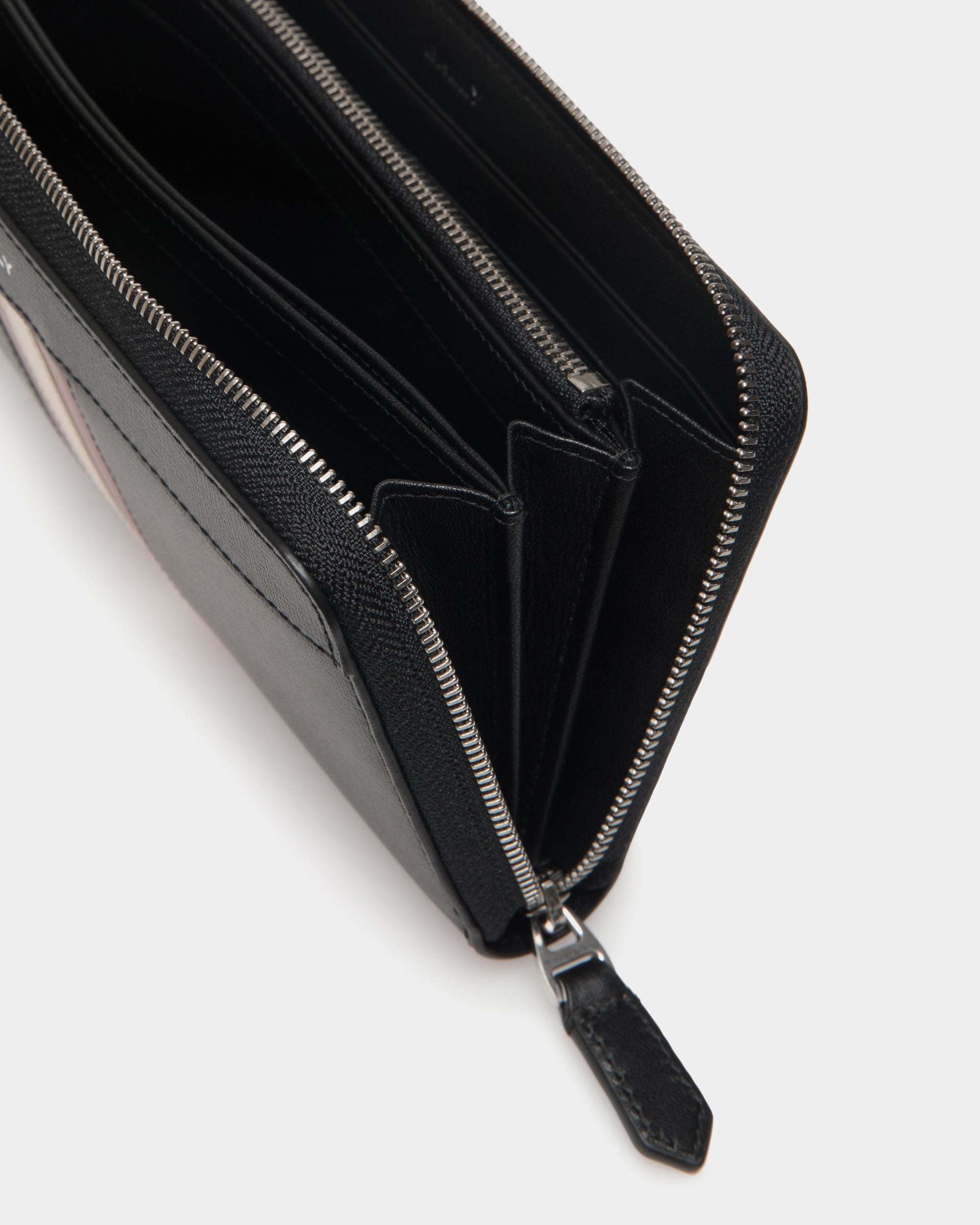 Cartera Con Cremallera Alrededor Mythos De Piel Reciclada Negra - Hombre - Bally - 05