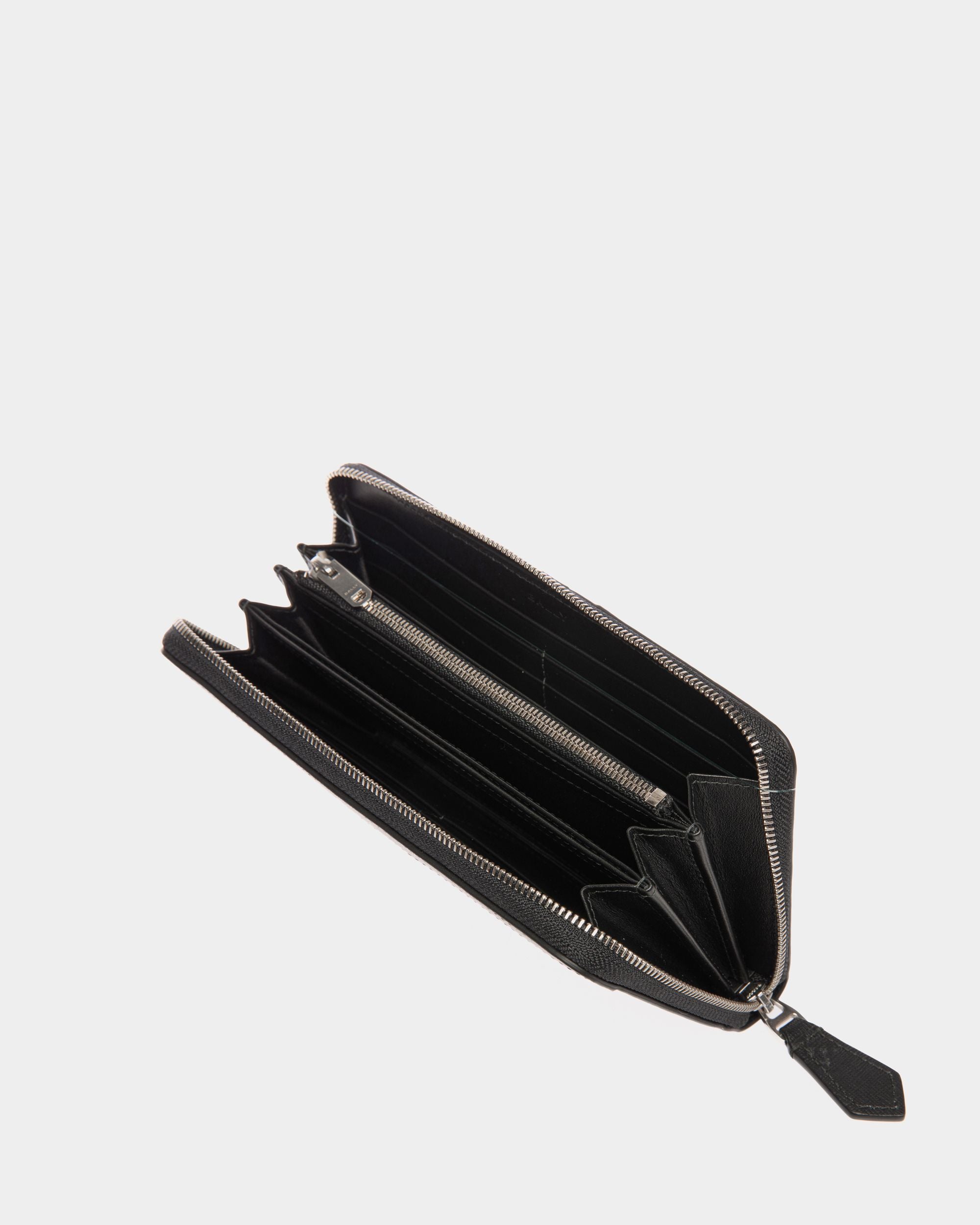 Cartera Con Cremallera Alrededor Mythos De Piel Reciclada Negra - Hombre - Bally - 03