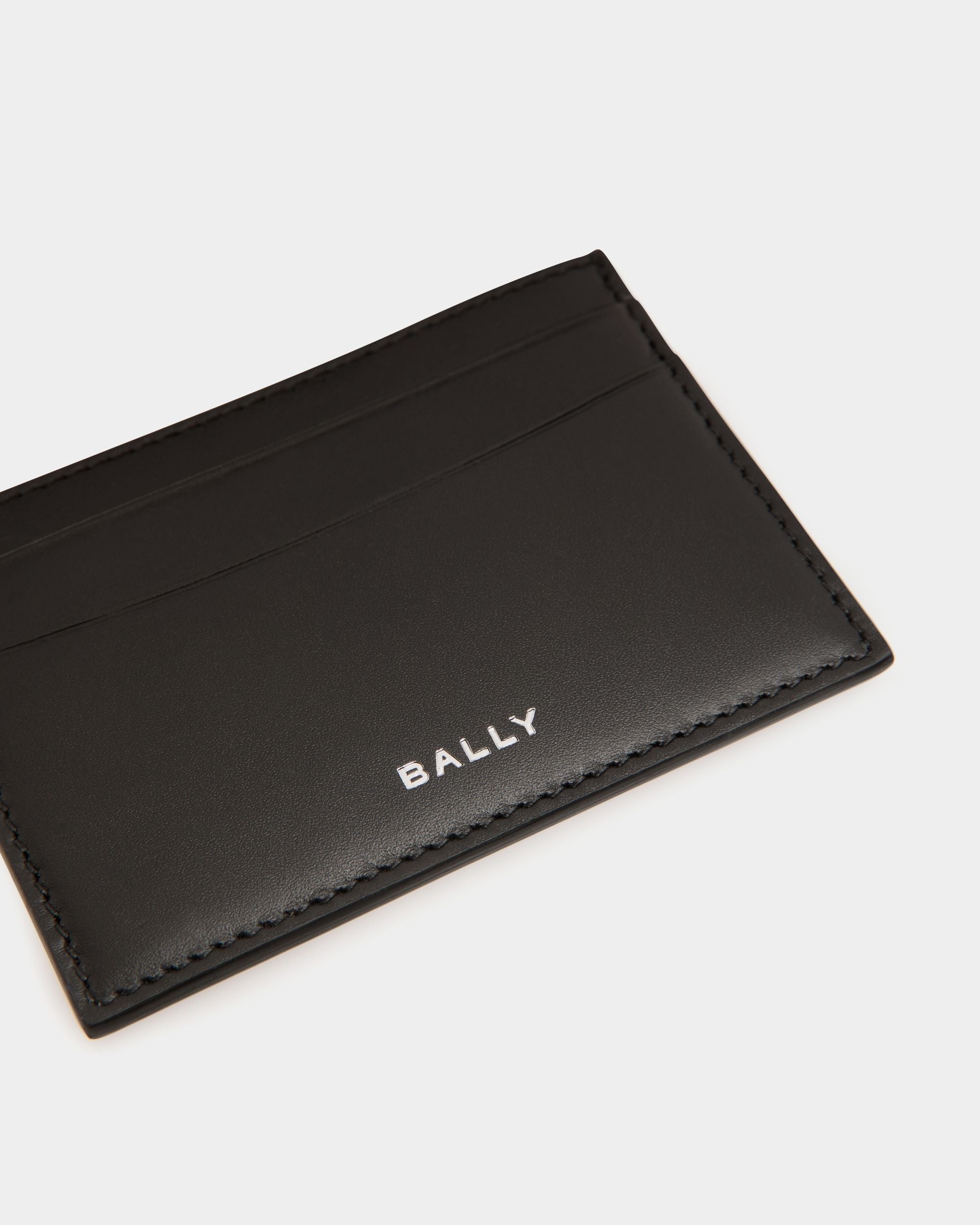 Deco Card Holder in Black Leather - Men's - Bally - 04