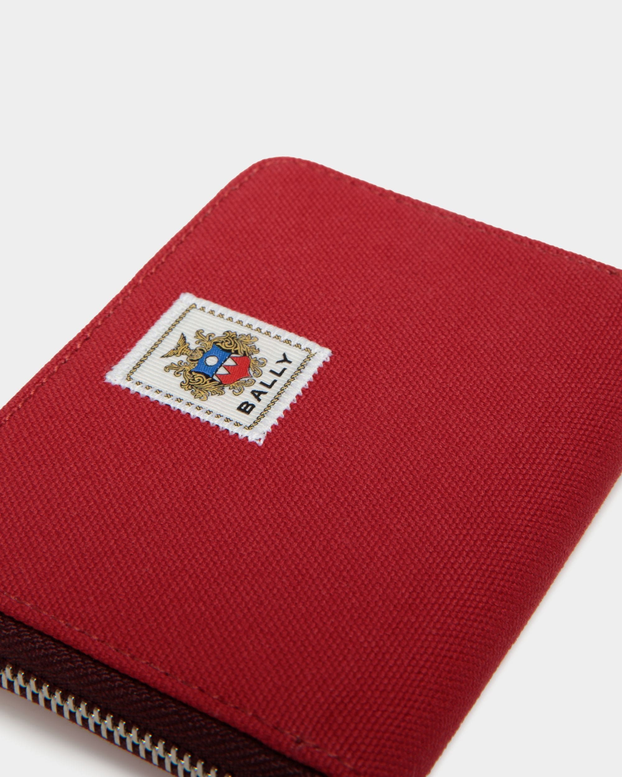 Easy Bally Bifold In Candy Red Cotton Canvas - Men's - Bally - 04