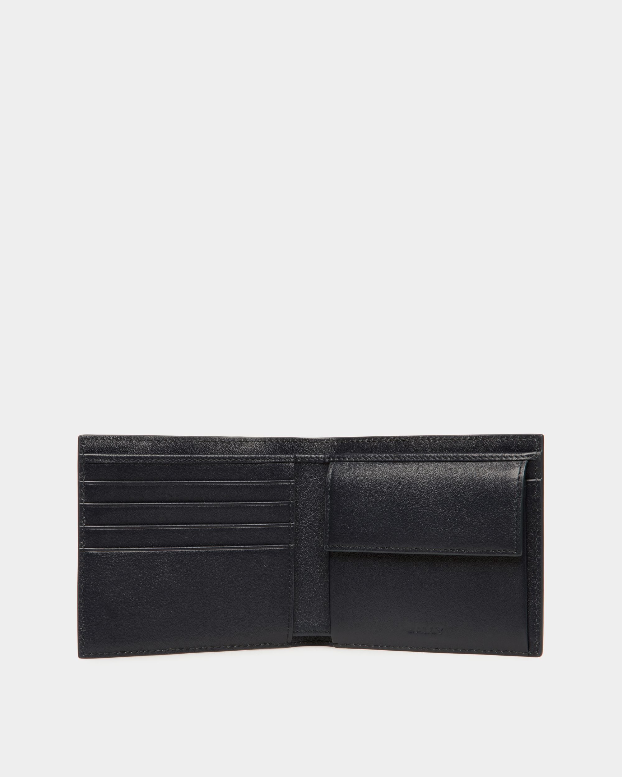 Cartera Plegable Mythos De Piel Reciclada Navy Blue - Hombre - Bally - 03