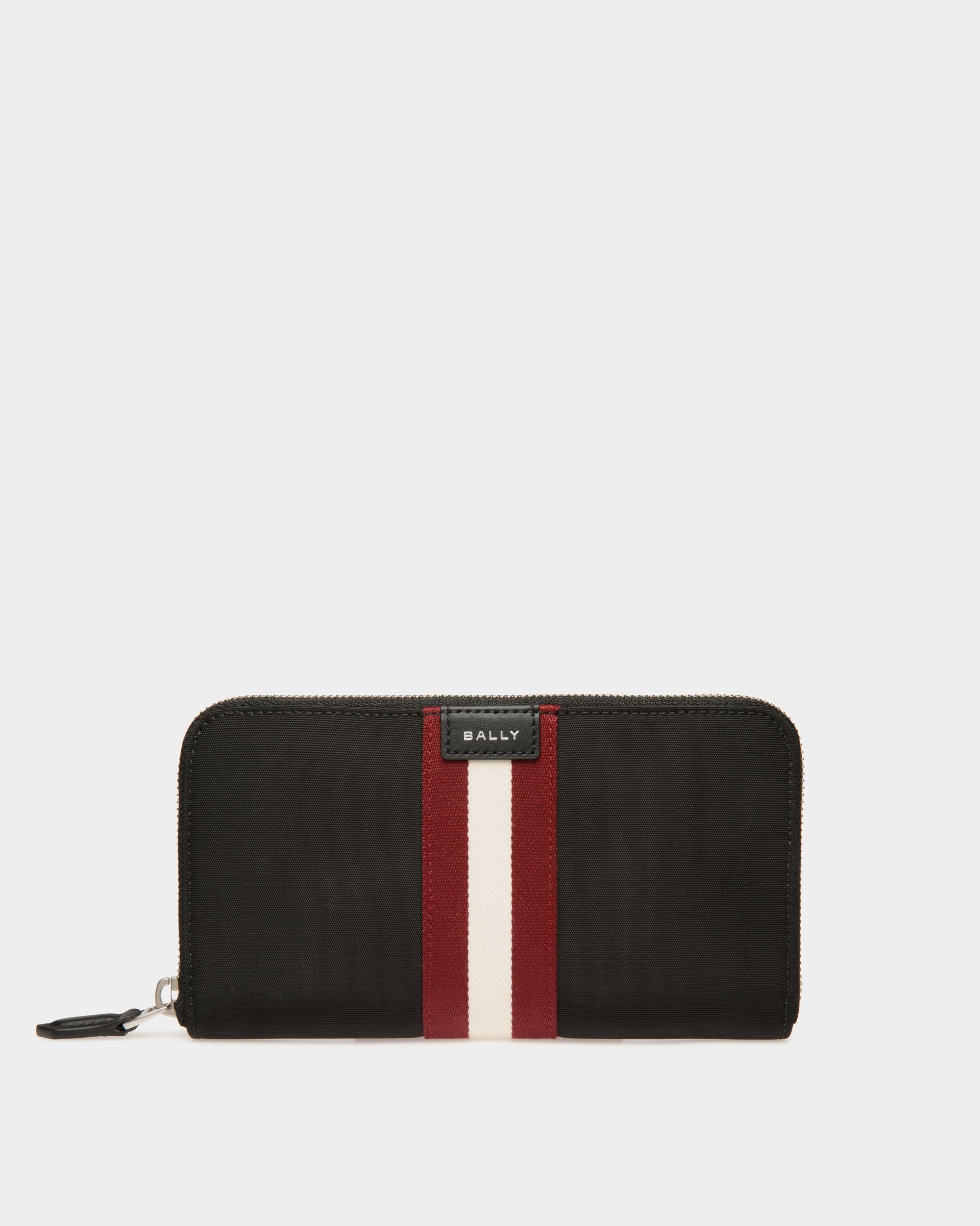 Code Zip Around Wallet in Black Nylon - Men's - Bally - 01