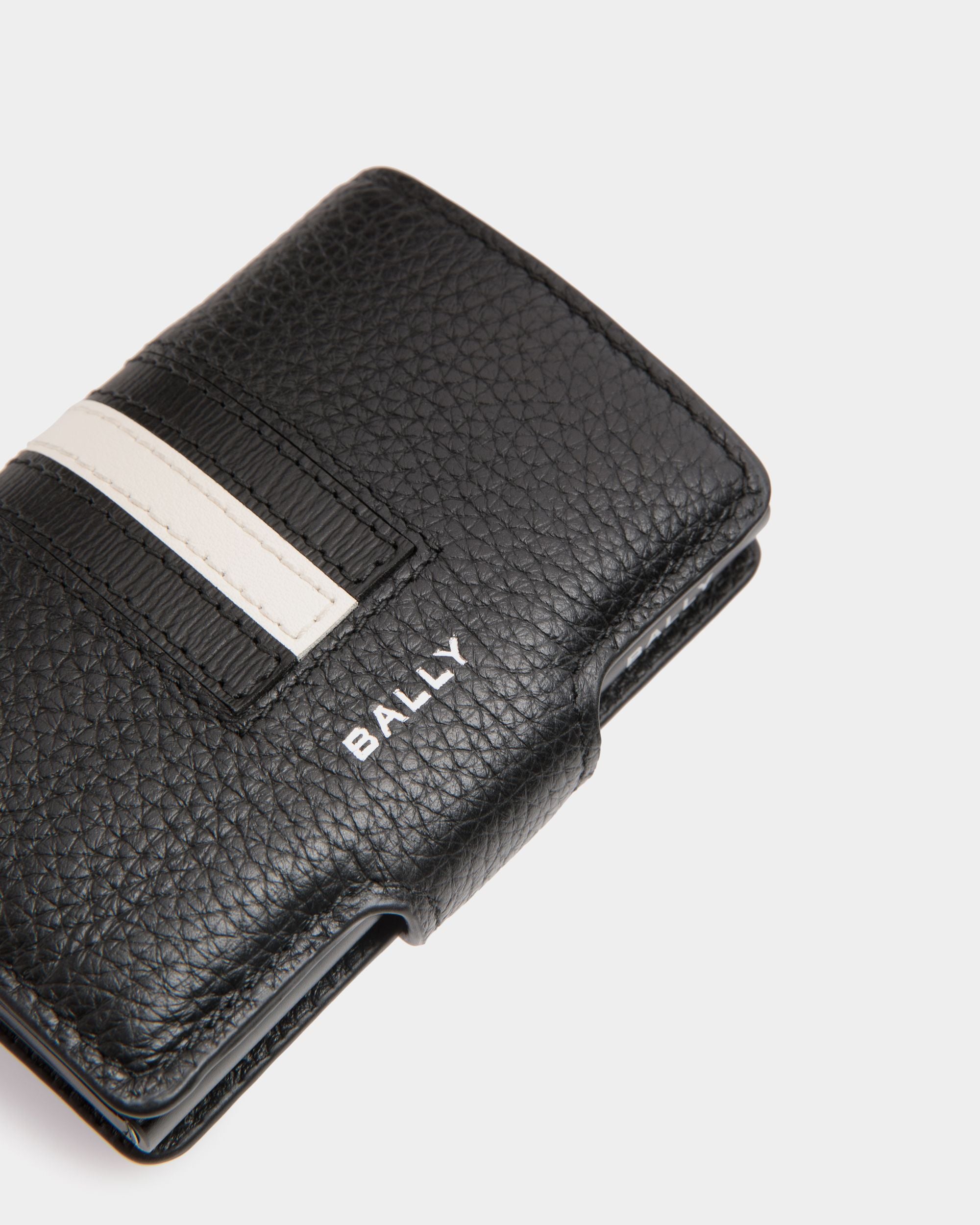 Ribbon Smart Wallet in Black Leather - Hombre - Bally - 04