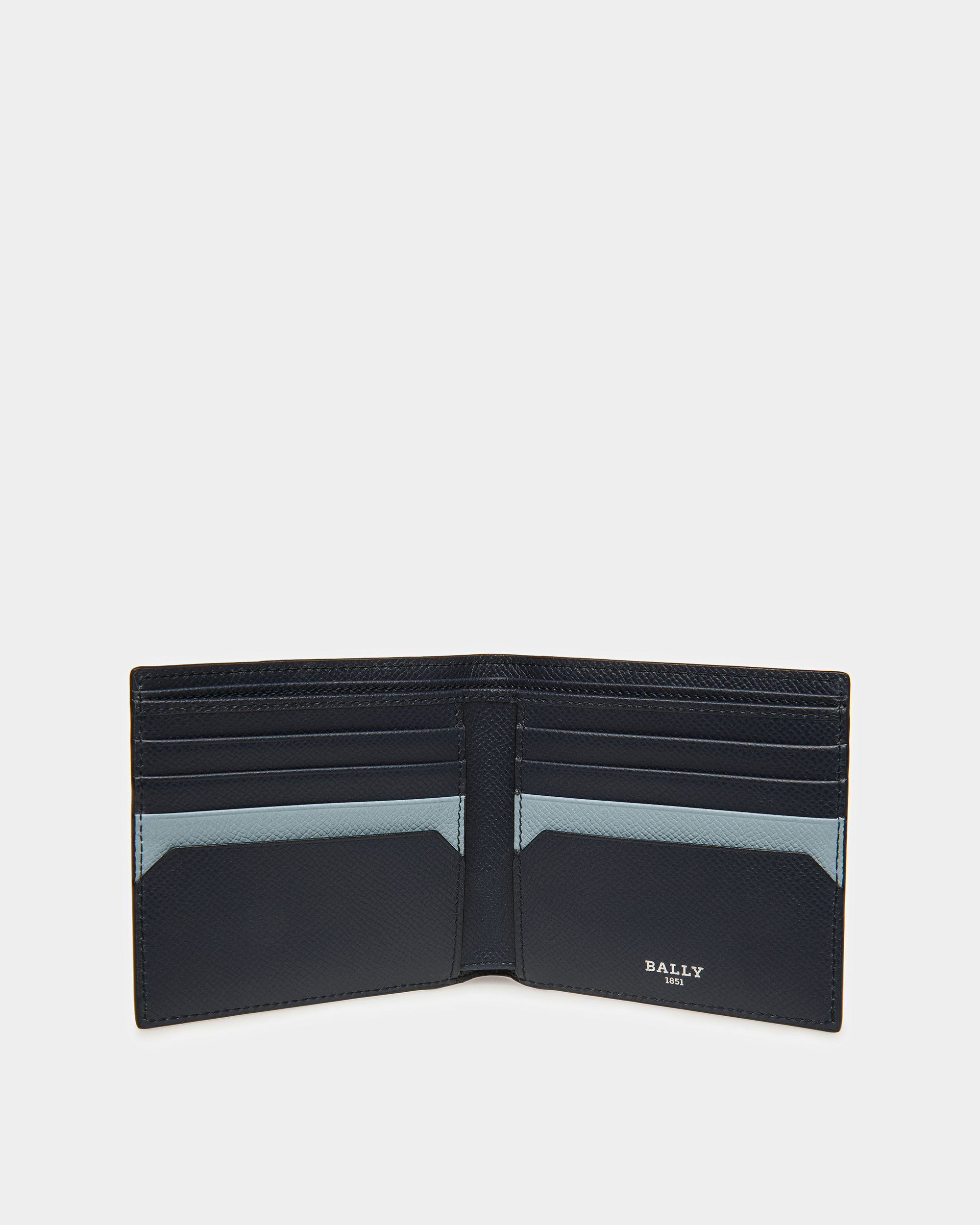 Brasai Cartera De Piel En Azul Medianoche Y Azul Claro - Hombre - Bally - 03