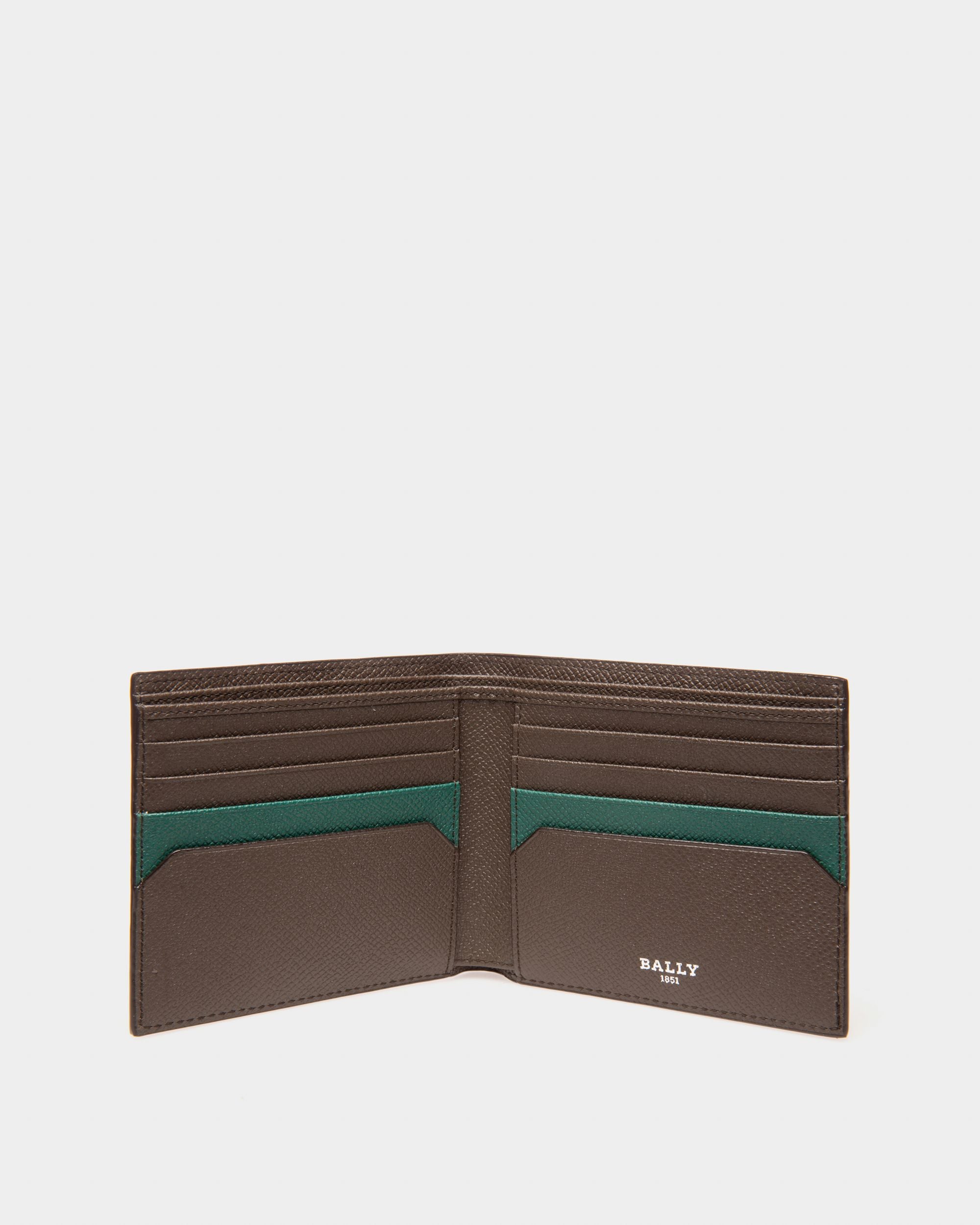 Brasai Leather Wallet In Army Green - Men's - Bally - 03