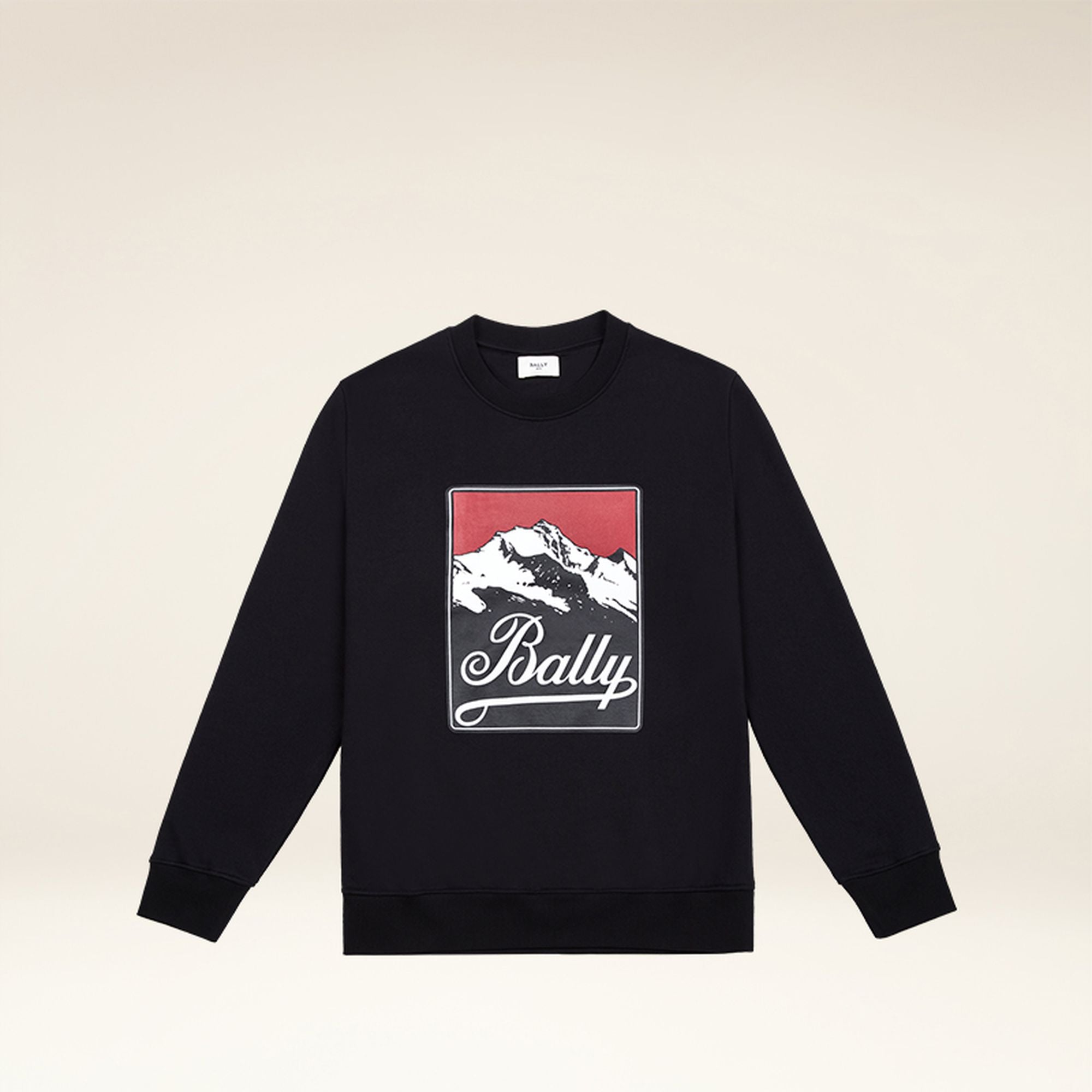 Sweatshirt in Black Cotton with a Bally Print - Men's - Bally - 01