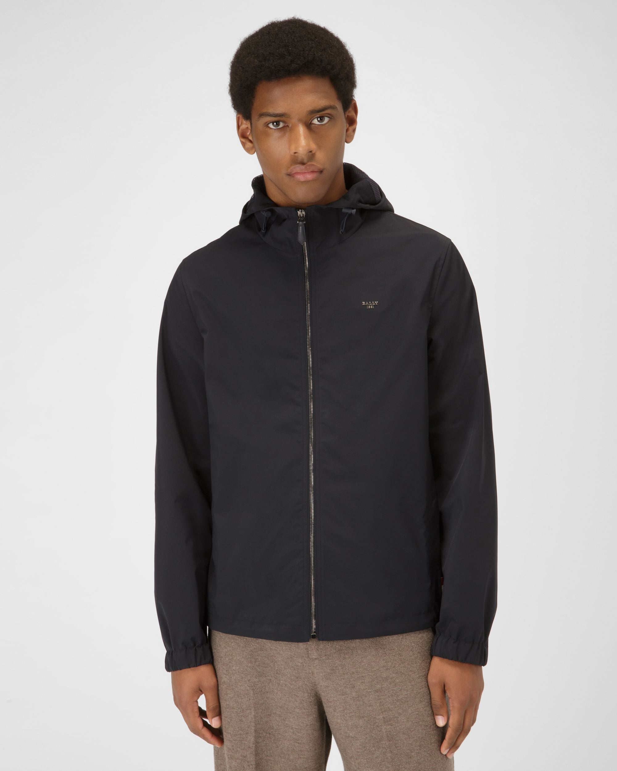 Cazadora Con Capucha Prenda De Abrigo En Poliéster De Color Negro - Hombre - Bally - 01