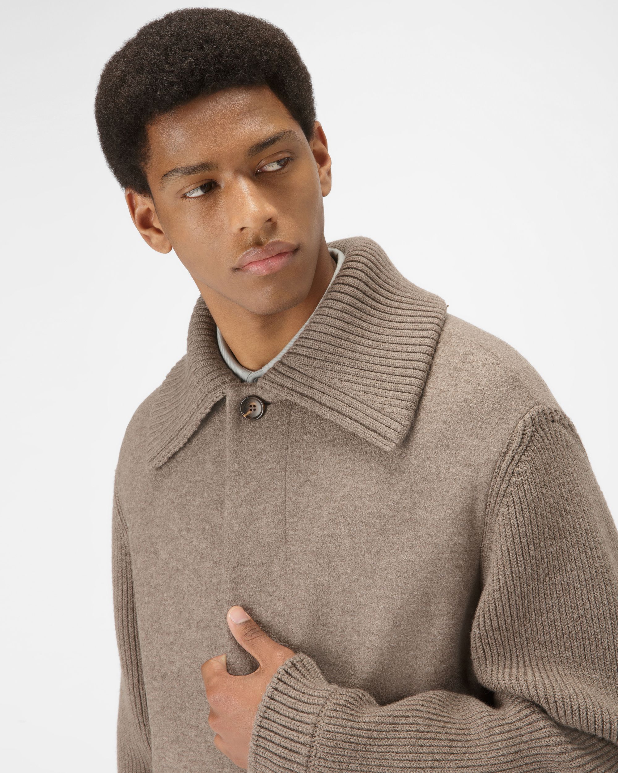 Mixed Material Coat - Men's - Bally - 02