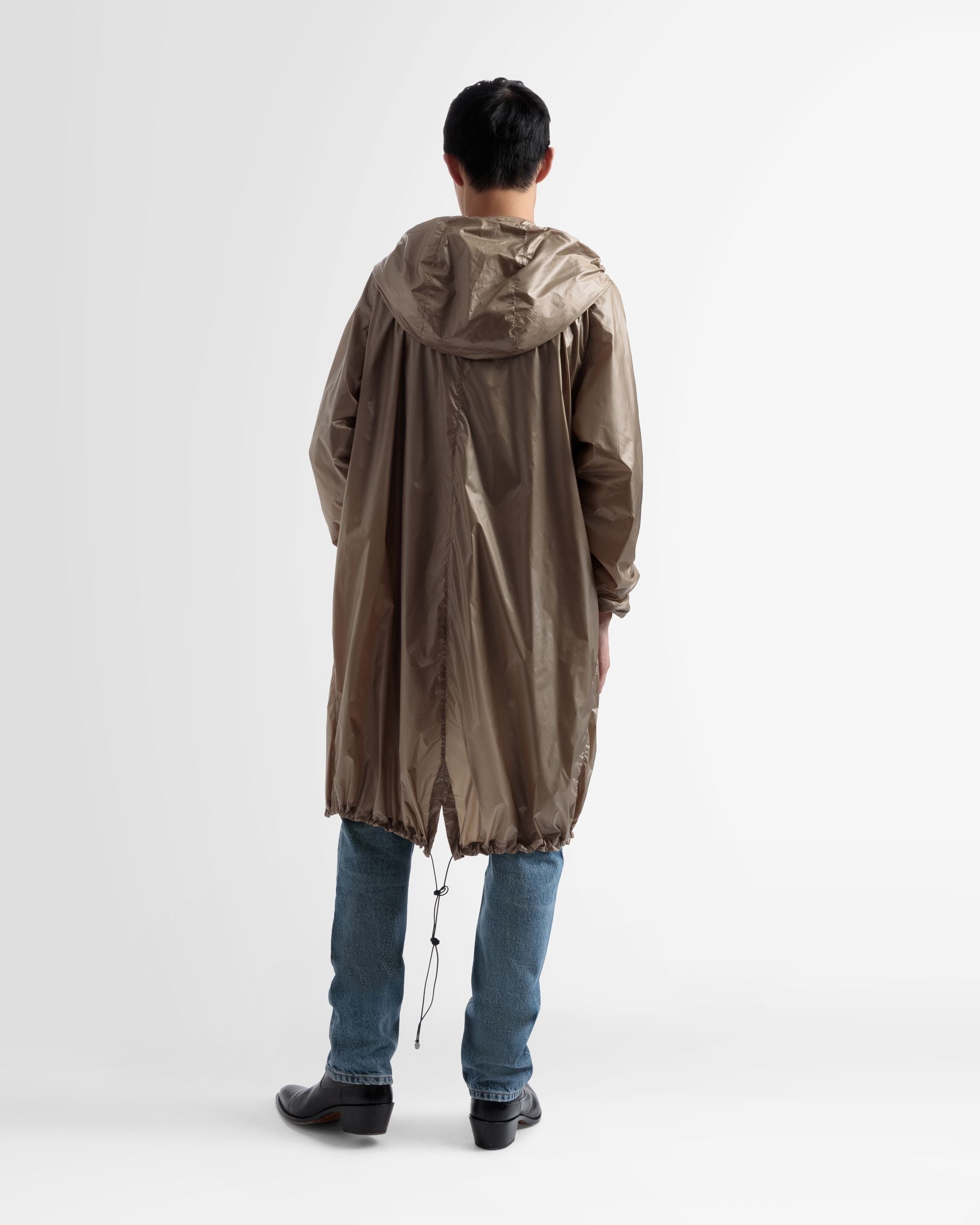 Capa Impermeable Con Capucha De Tejido Técnico Color Desierto - Hombre - Bally - 05