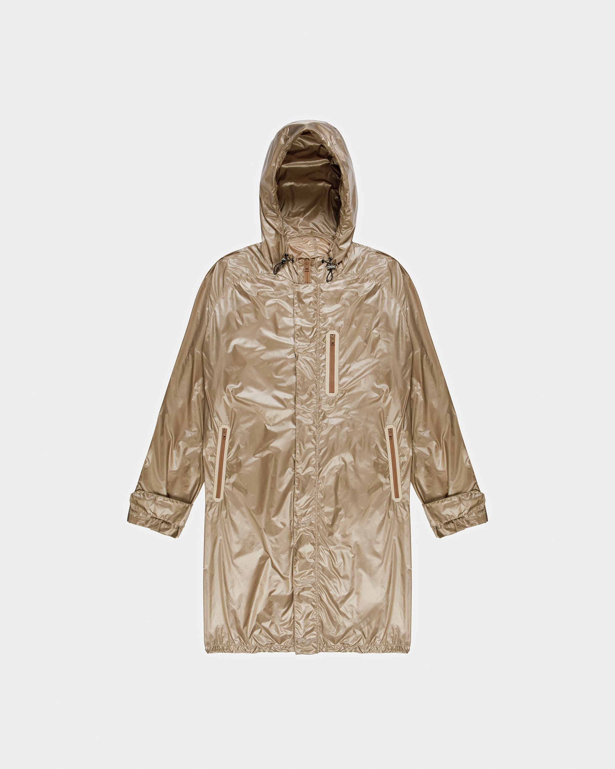 Capa Impermeable Con Capucha De Tejido Técnico Color Desierto - Hombre - Bally - 06