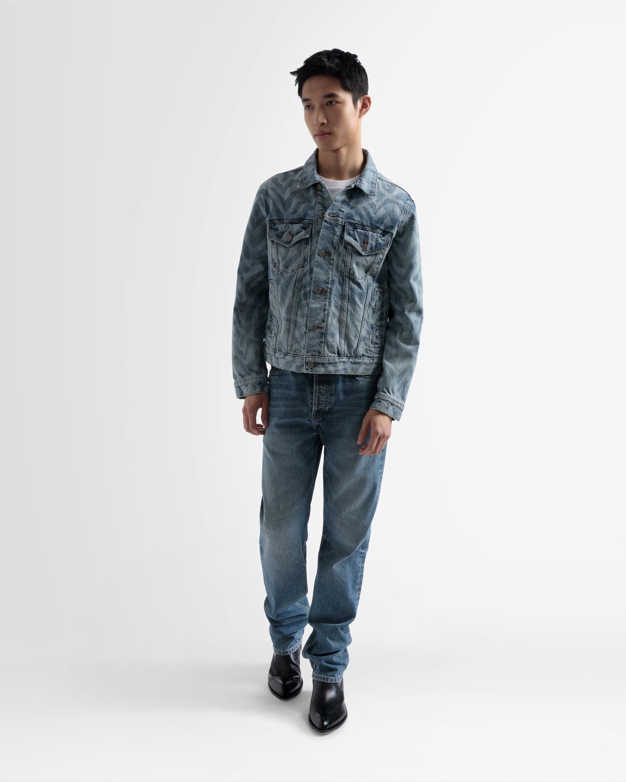 Cazadora Vaquera Con Estampado De Cebra En Azul - Hombre - Bally - 02