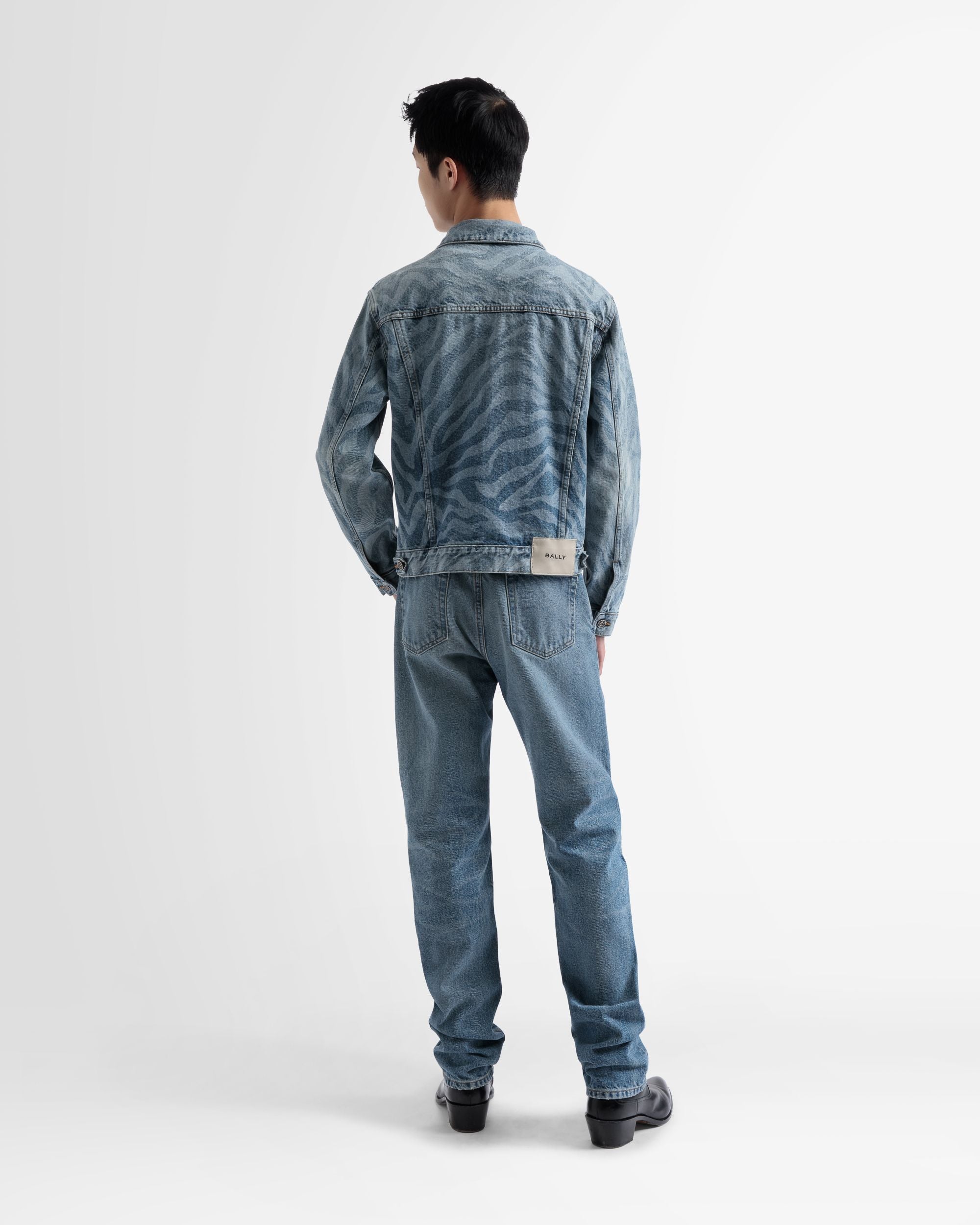 Cazadora Vaquera Con Estampado De Cebra En Azul - Hombre - Bally - 06