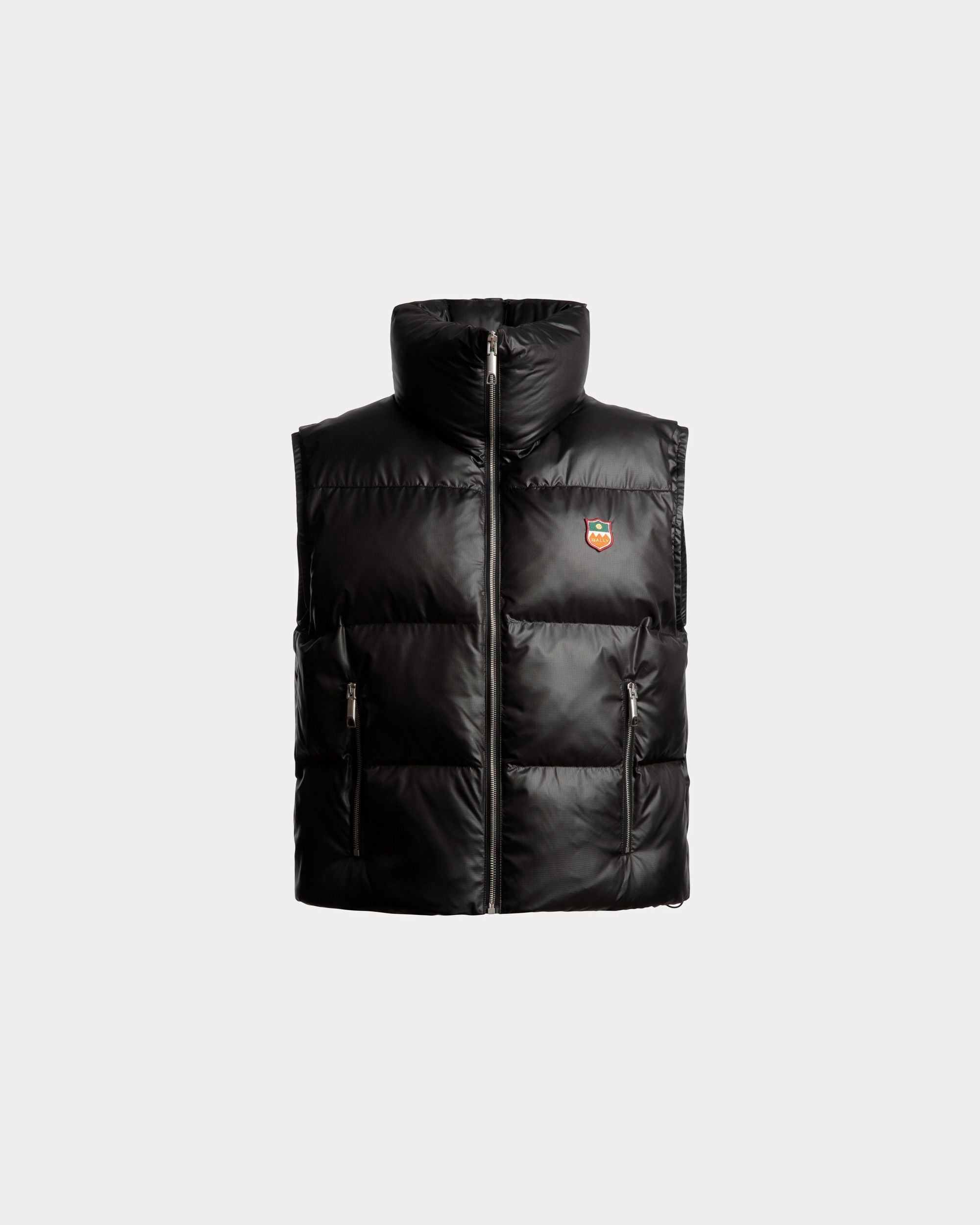 High Neck Puffer Gilet In Black Nylon - Men's - Bally - 01