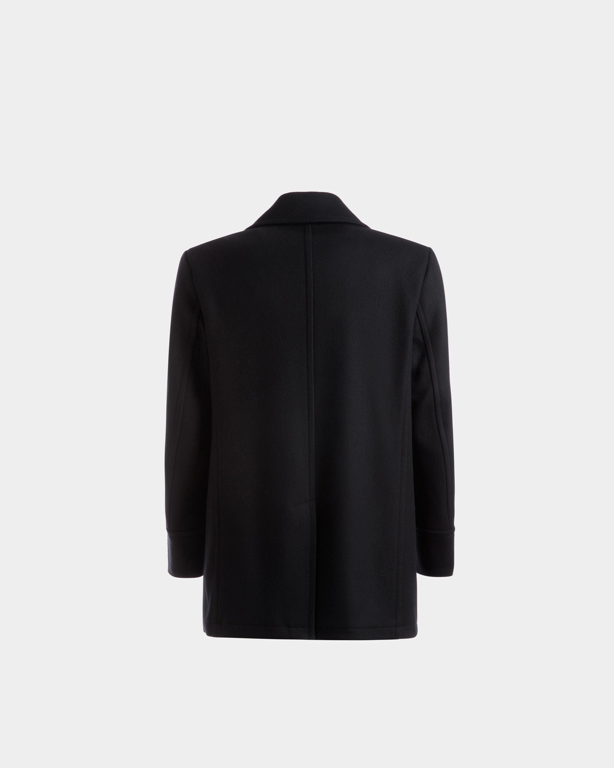 Double Breasted Coat In Navy Wool Mix - Men's - Bally - 07