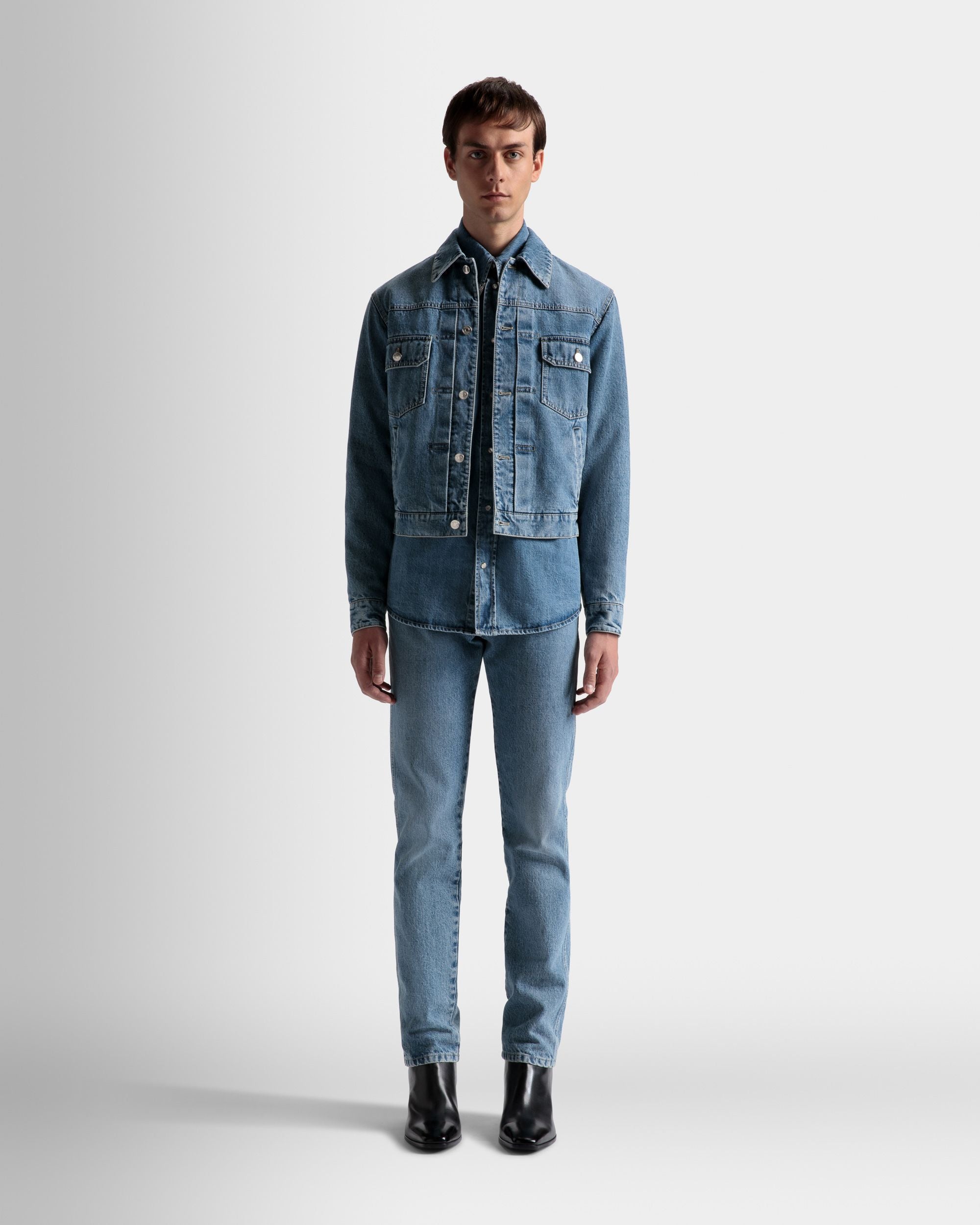 Chaqueta Con Botones De Denim En Azul Claro - Hombre - Bally - 02