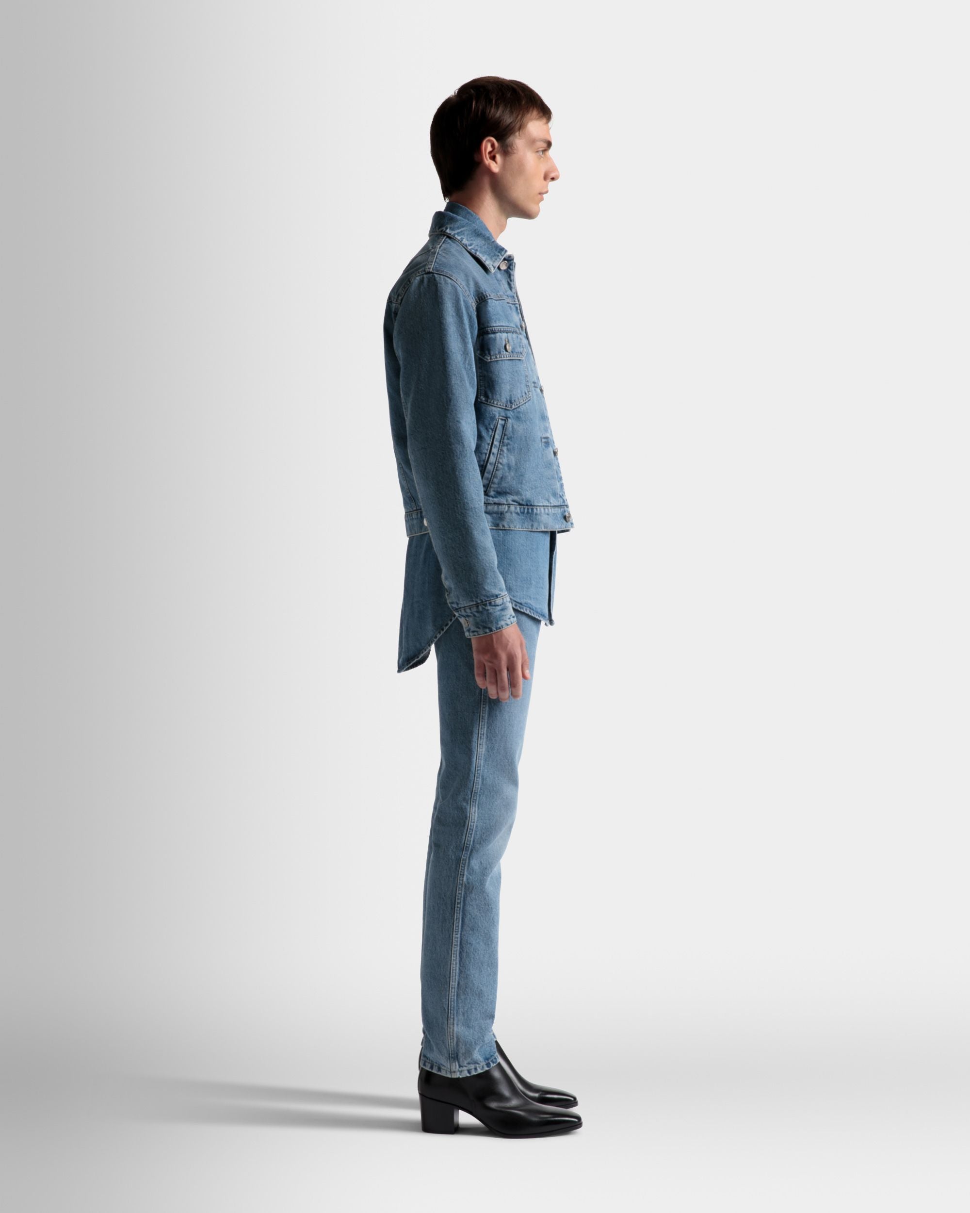 Chaqueta Con Botones De Denim En Azul Claro - Hombre - Bally - 05