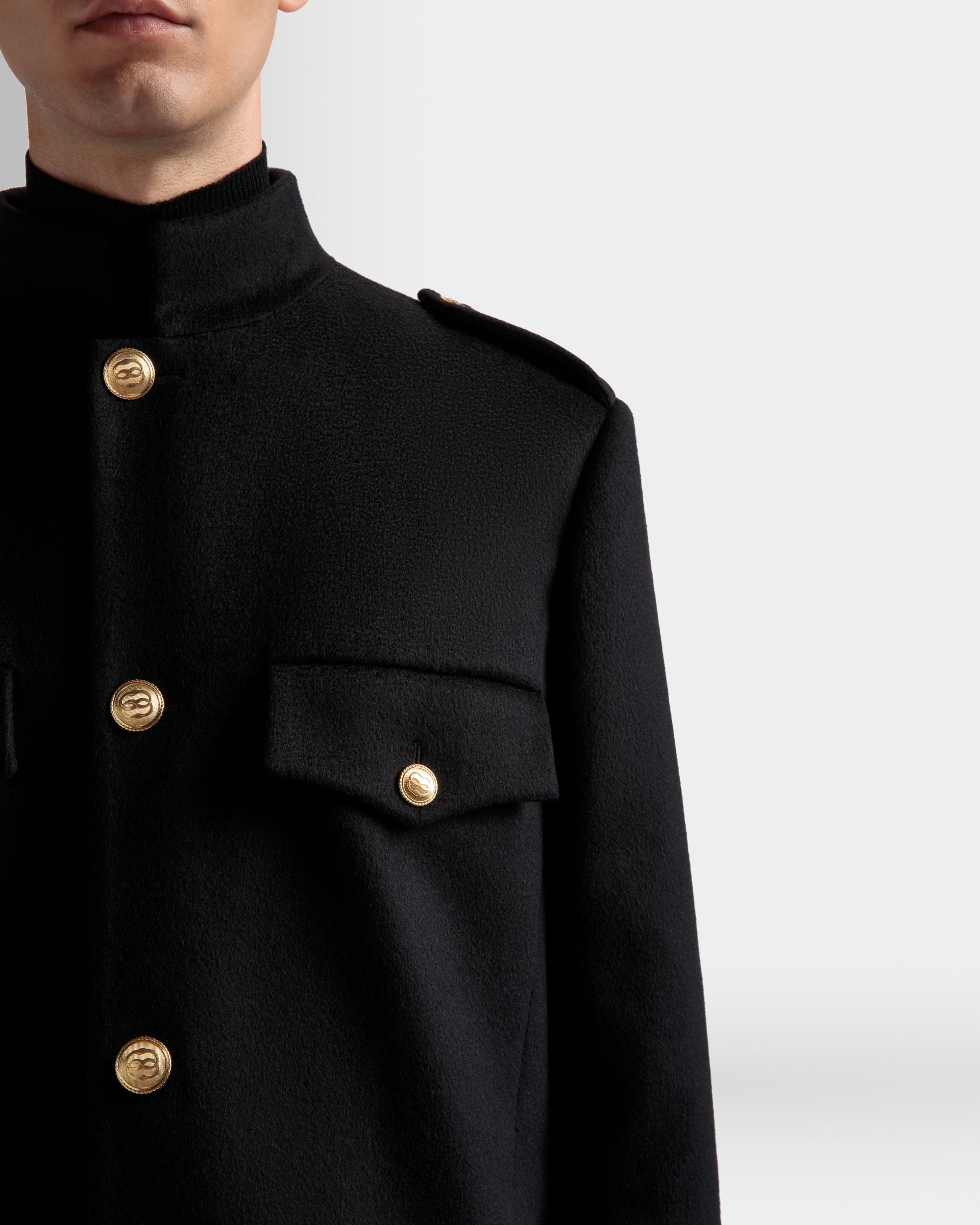 Abrigo Utility Largo De Lana En Negro - Hombre - Bally - 04