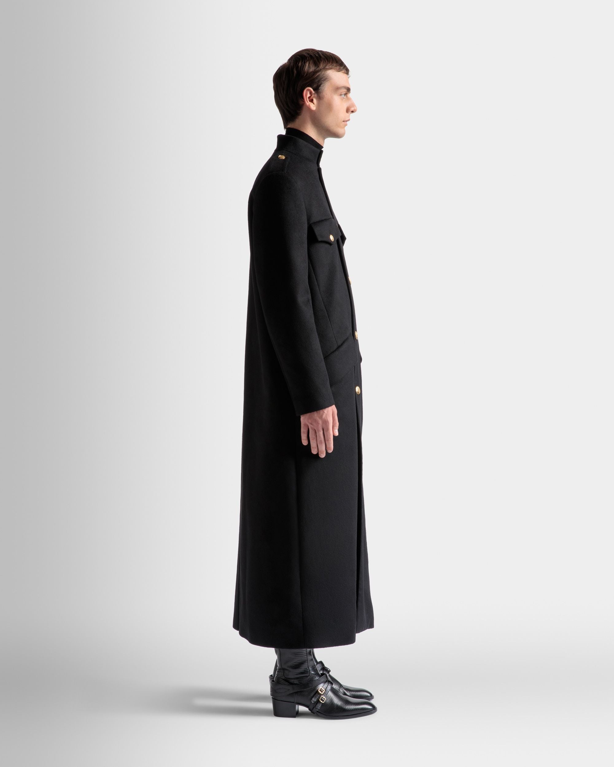 Abrigo Utility Largo De Lana En Negro - Hombre - Bally - 05