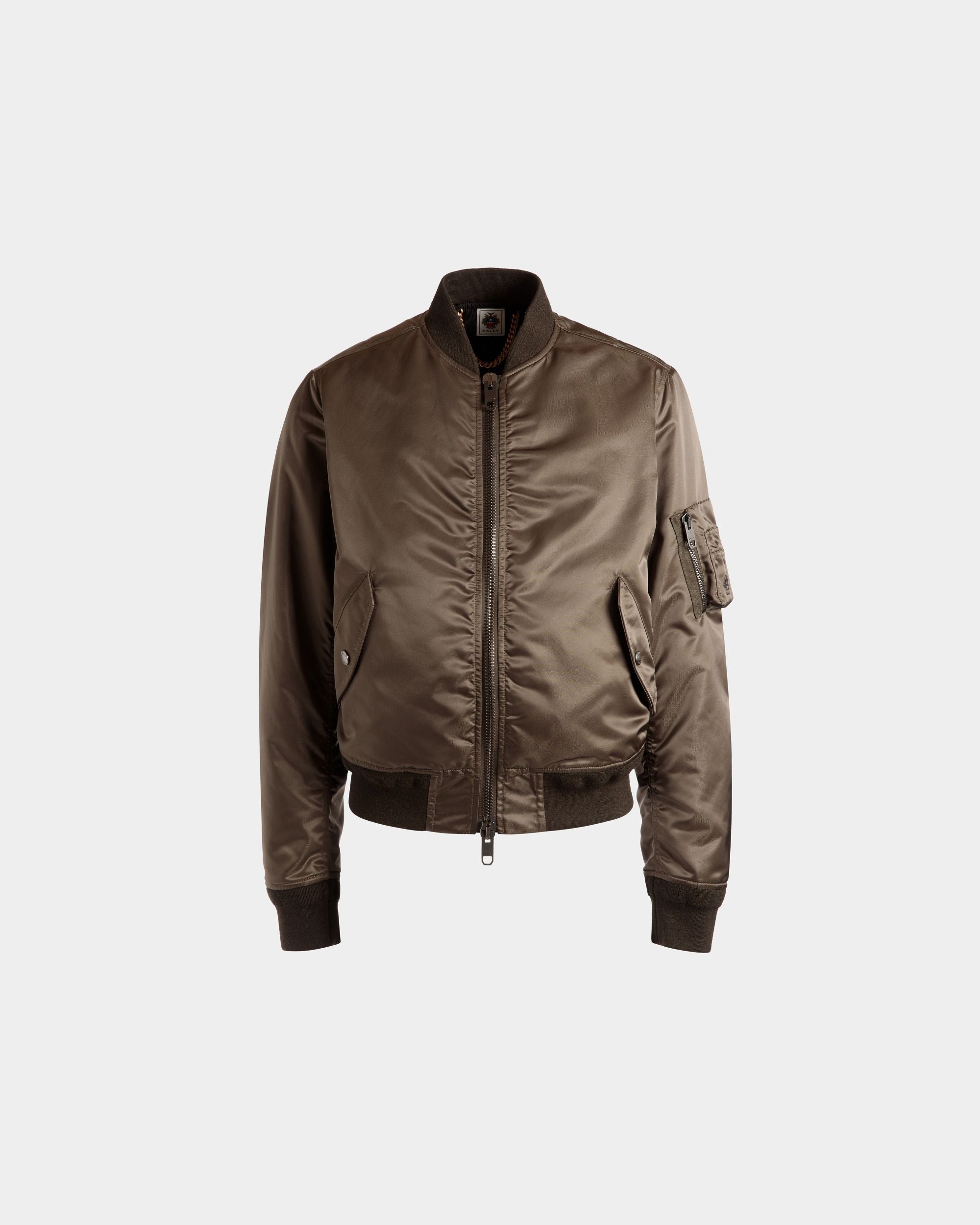 Adrien Brody Travel Collection Bomber In Military Green Nylon - Men's - Bally - 01