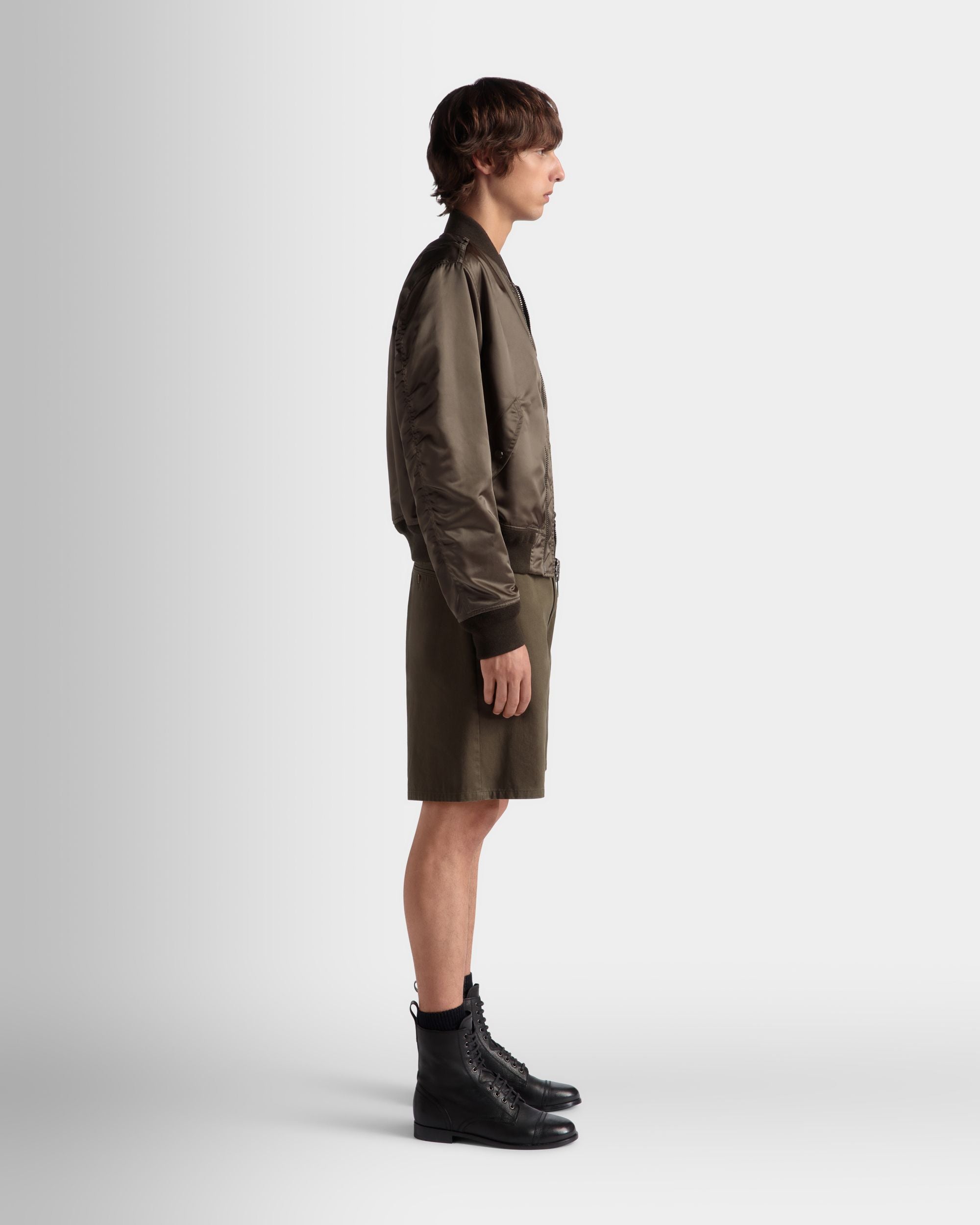 Adrien Brody Travel Collection Bomber In Military Green Nylon - Men's - Bally - 07