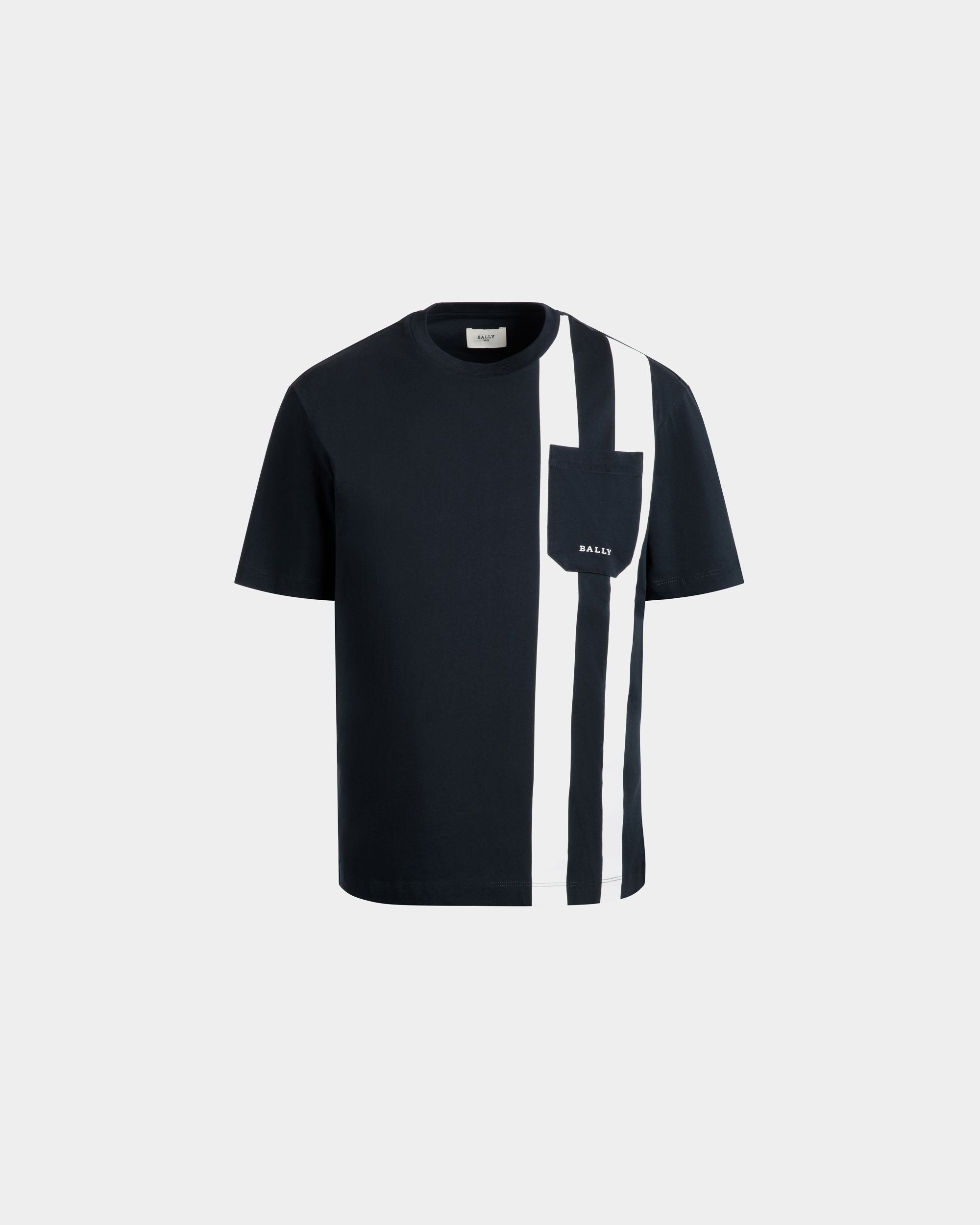 T-Shirt In Blue Cotton - Men's - Bally - 01