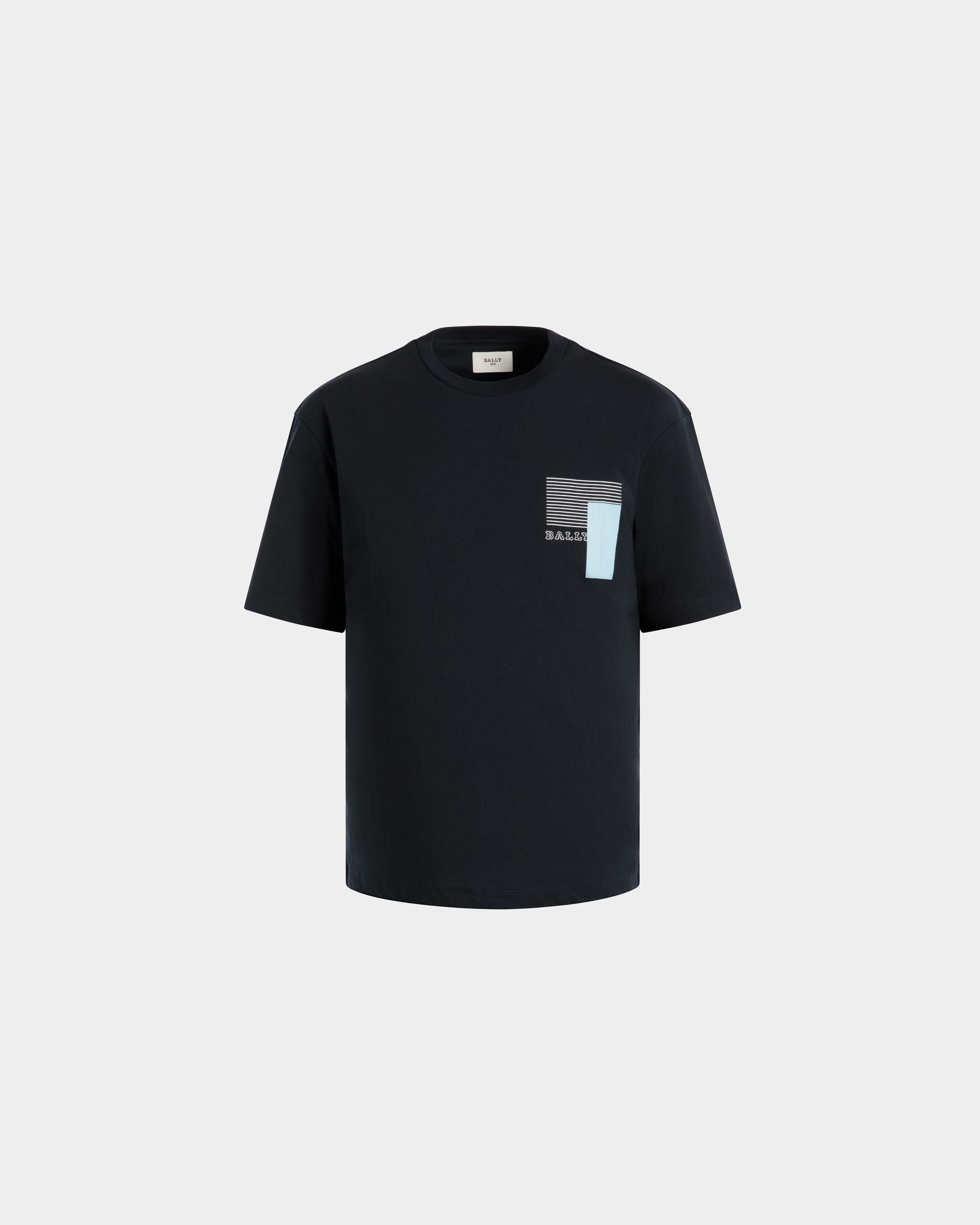 T-Shirt In Blue Cotton - Men's - Bally - 01