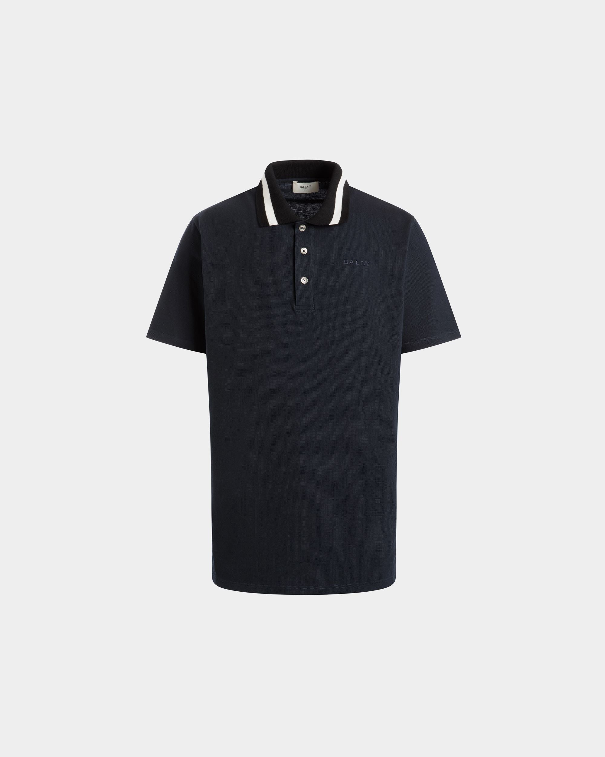 Polo In Blue Cotton - Men's - Bally - 01