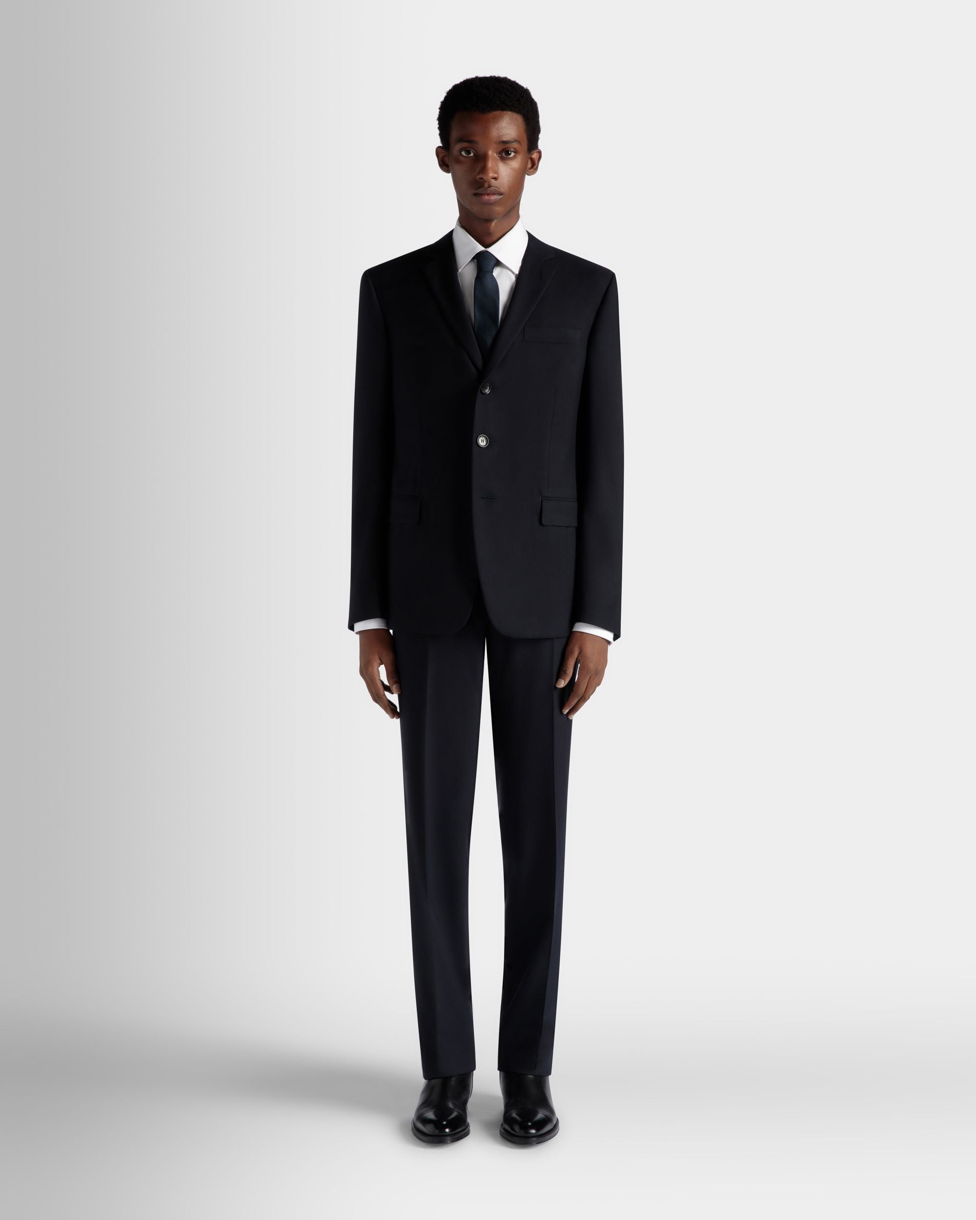 Adrien Brody Travel Collection Single-Breasted Blazer In Navy Blue Wool - Men's - Bally - 02