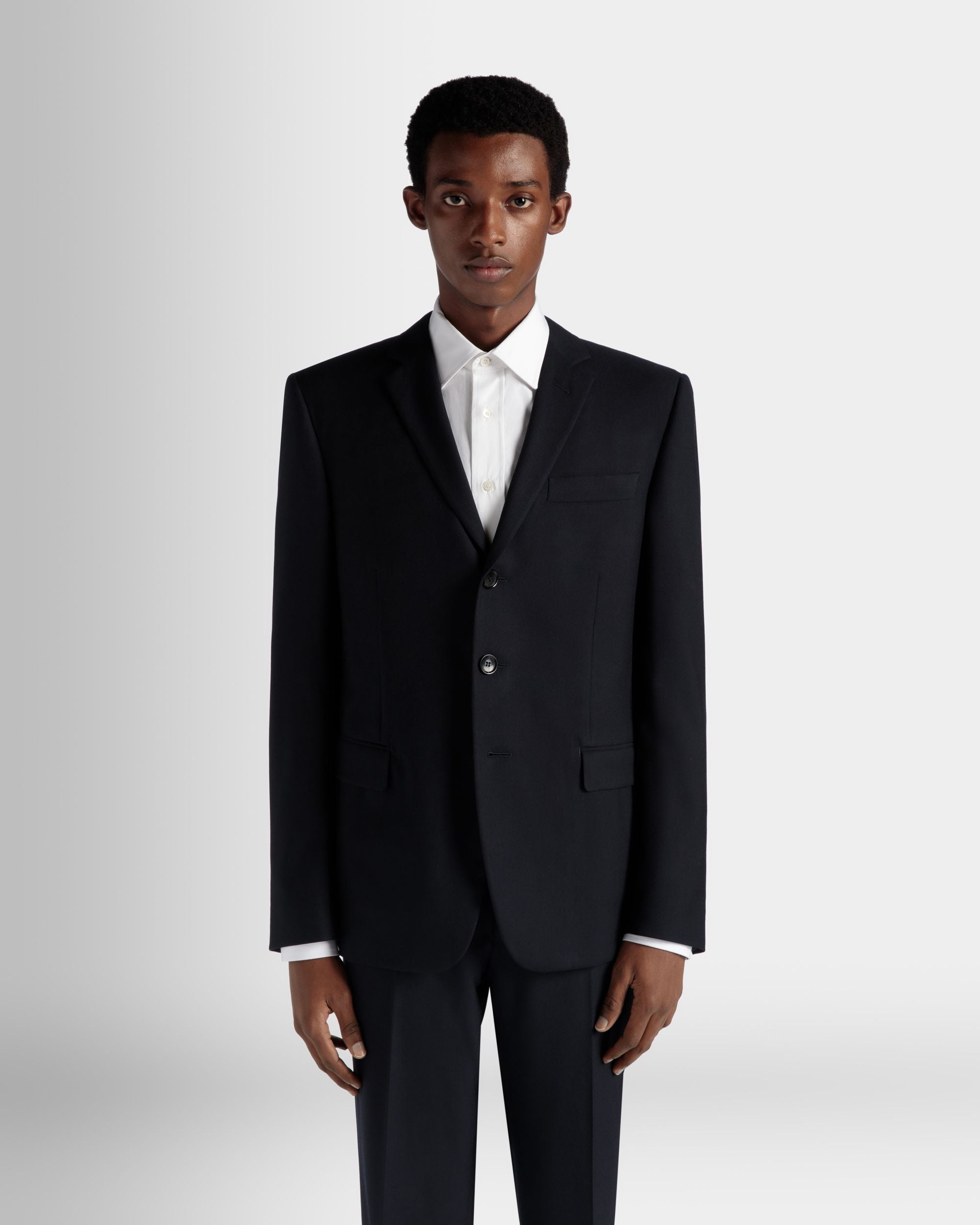 Adrien Brody Travel Collection Single-Breasted Blazer In Navy Blue Wool - Men's - Bally - 03