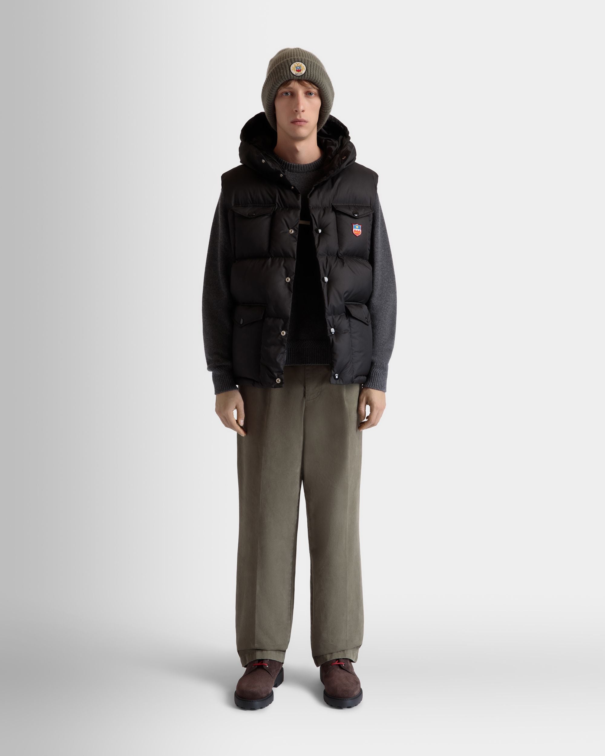 Puffer Gilet in Black Nylon - Men's - Bally - 02
