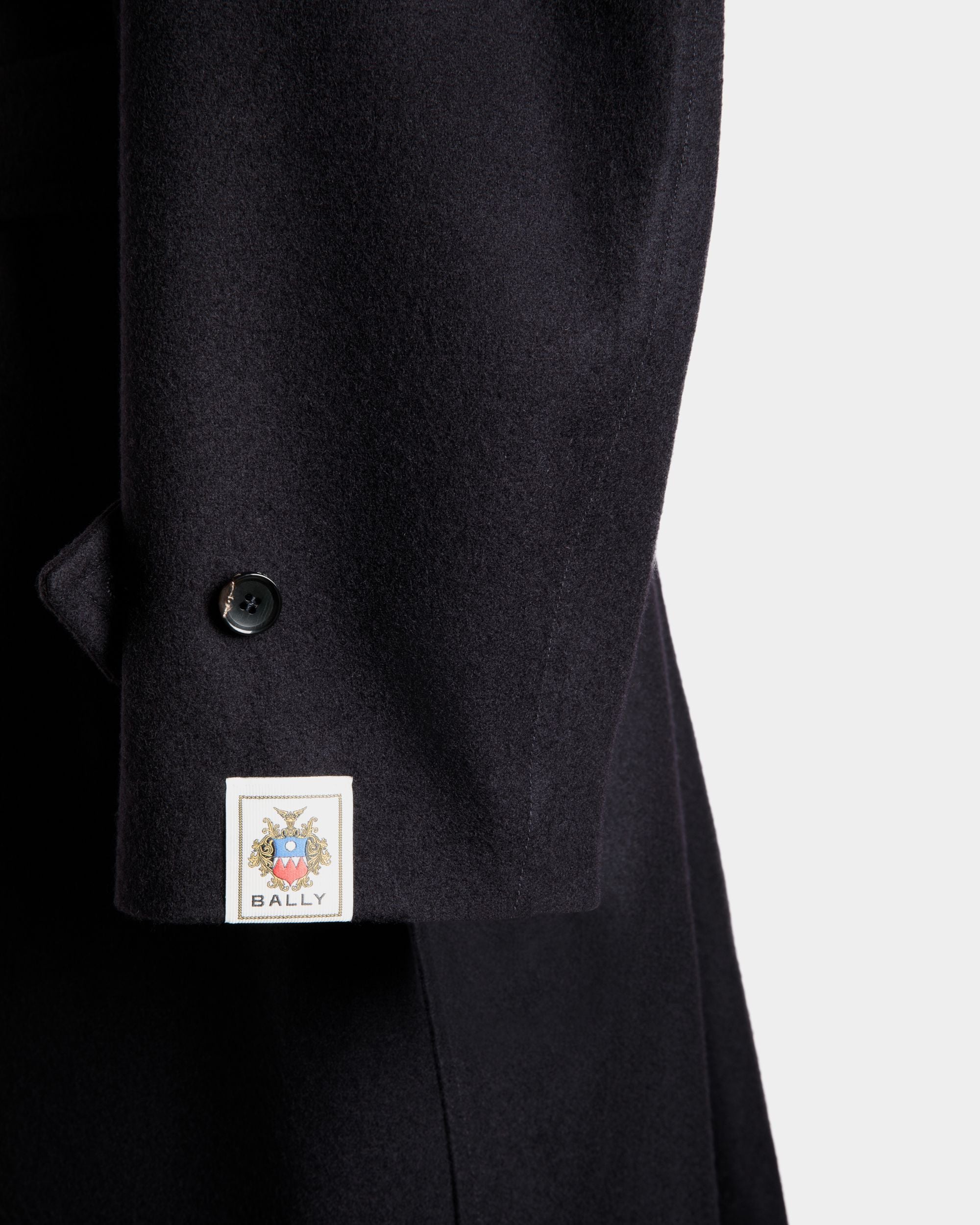 Single-breasted Coat In Navy Blue Wool Blend - Men's - Bally - 05