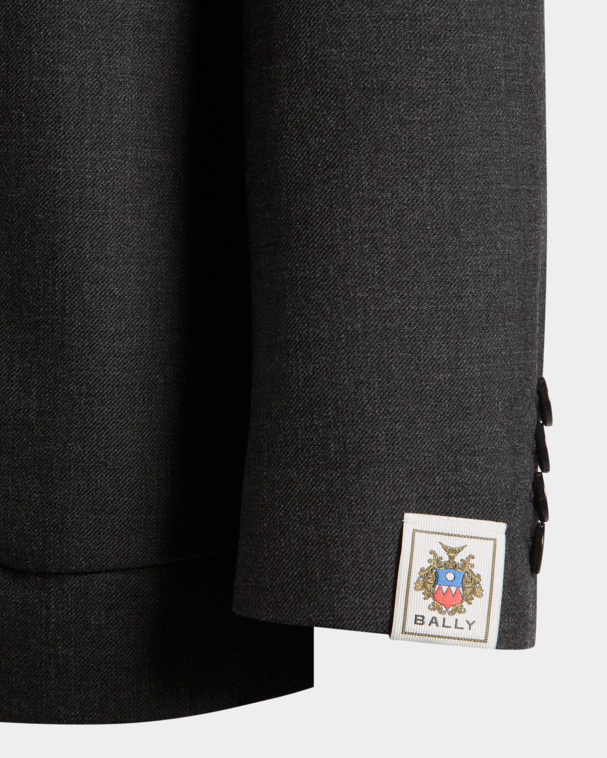 Blazer De Mezcla De Lana Gris Oscuro - Hombre - Bally - 02