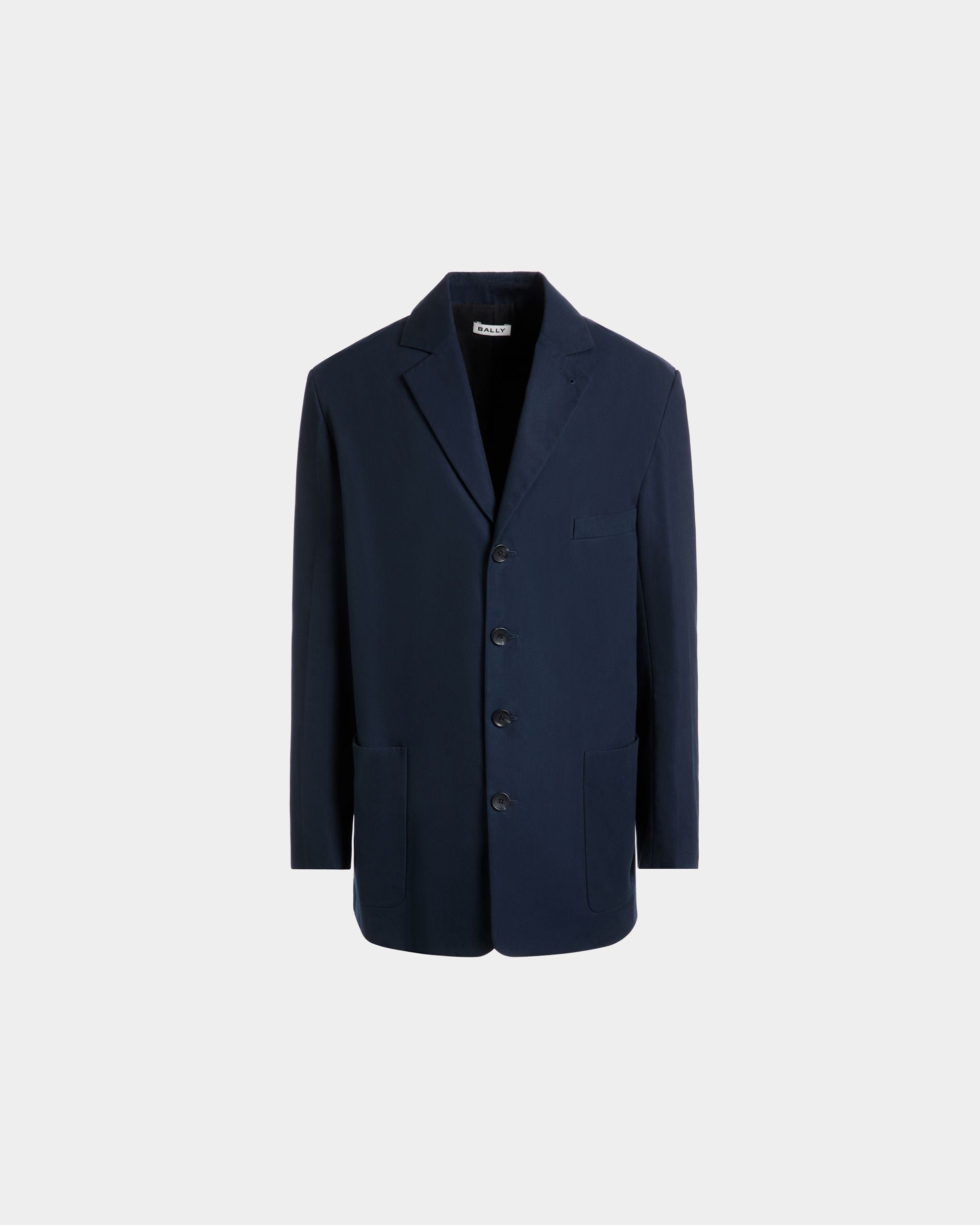 Blazer De Mezcla De Algodón Navy Blue - Hombre - Bally - 01